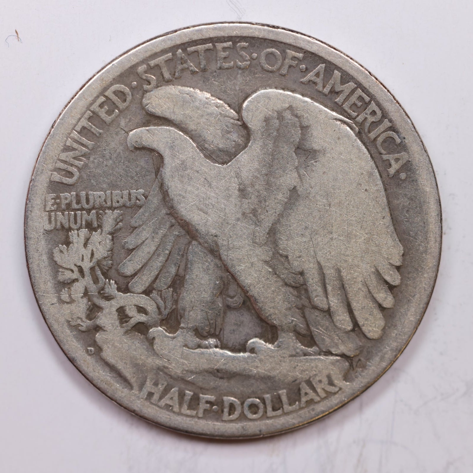 1917-D (rev) Walking Liberty Half Dollar, Very Good Circulated Coin, Store #HR1409