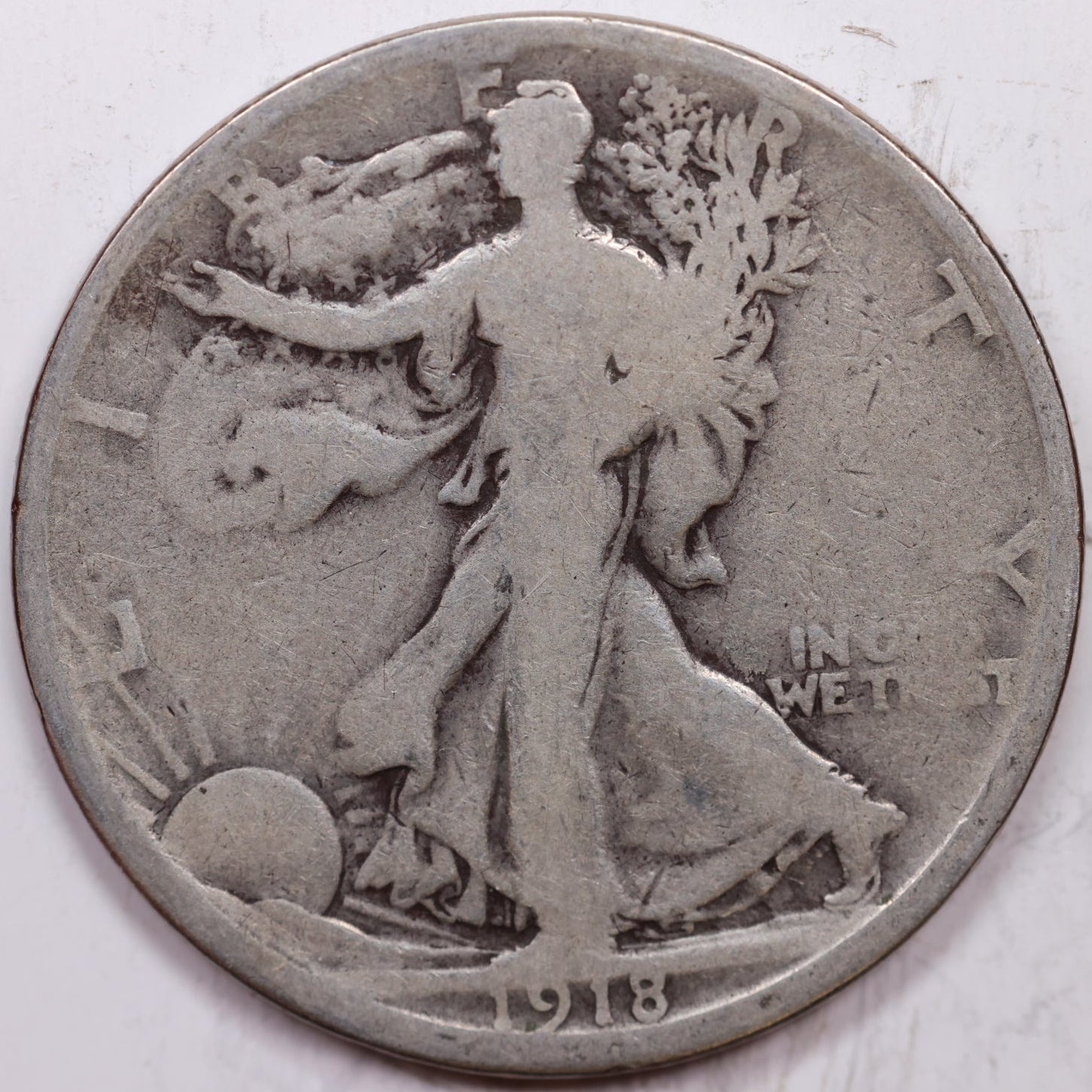 1918-S Walking Liberty Half Dollar, Good Circulated Coin, Store #HR1417