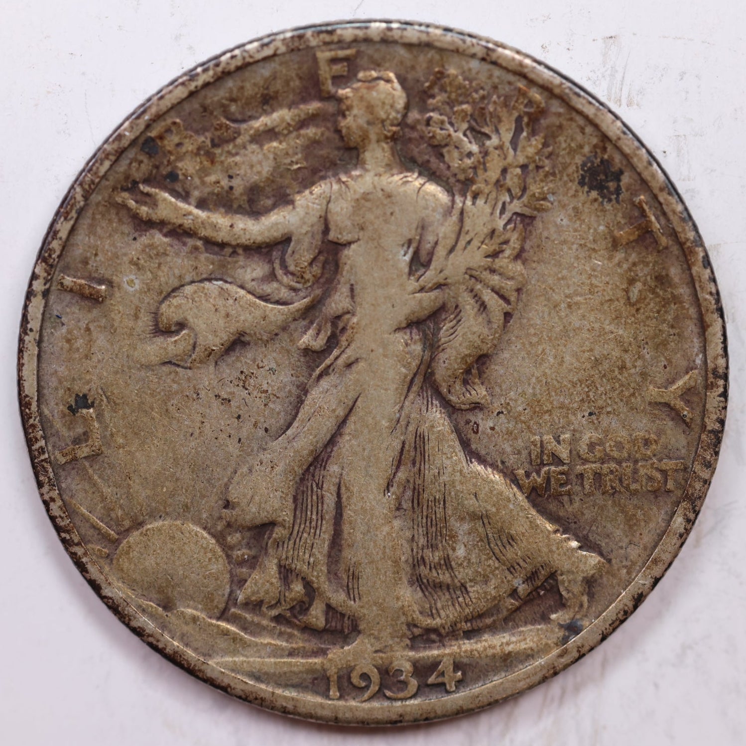1934 Walking Liberty Half Dollar, Fine Circulated Coin, Store #HR1423