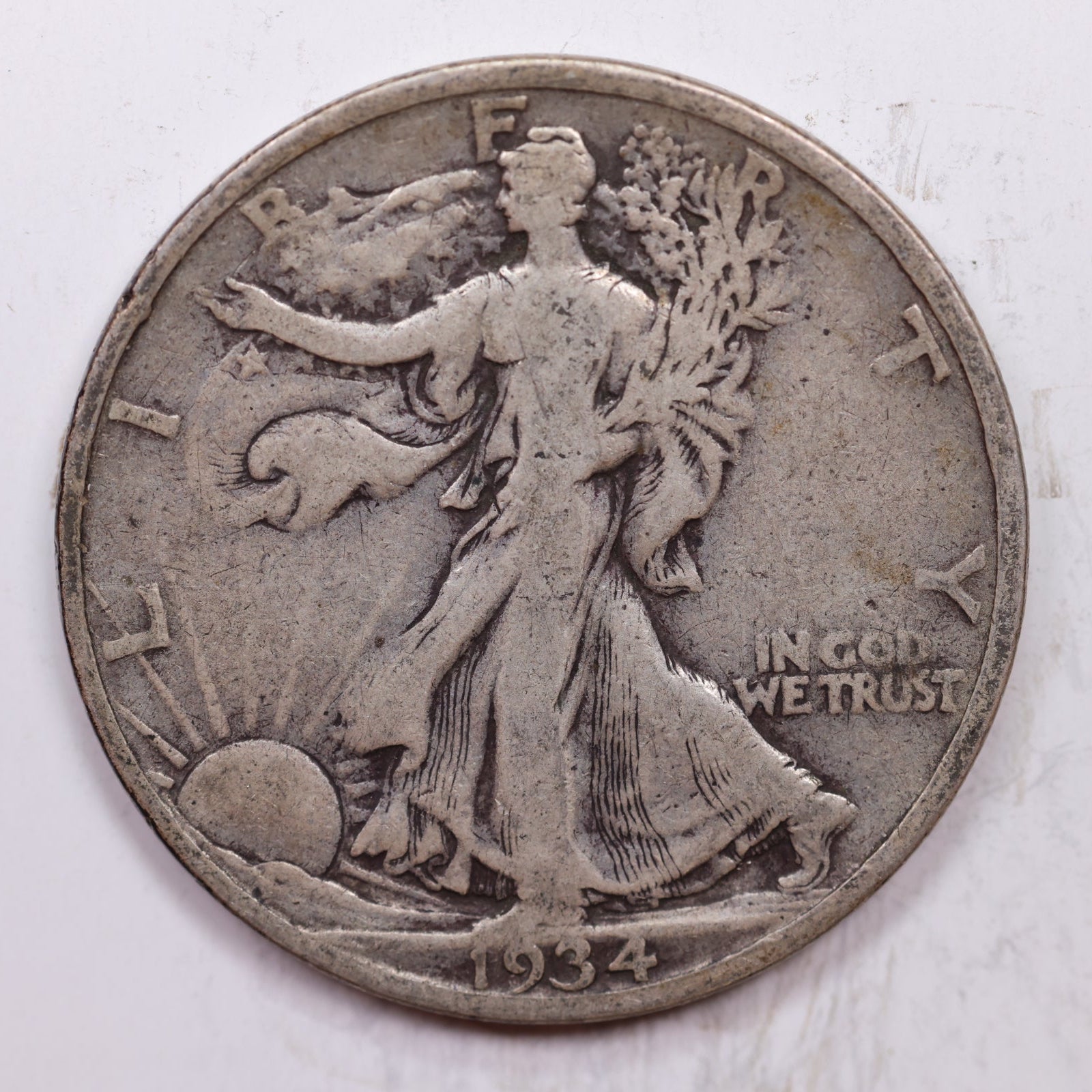 1934-S Walking Liberty Half Dollar, Fine Circulated Coin, Store #HR1424