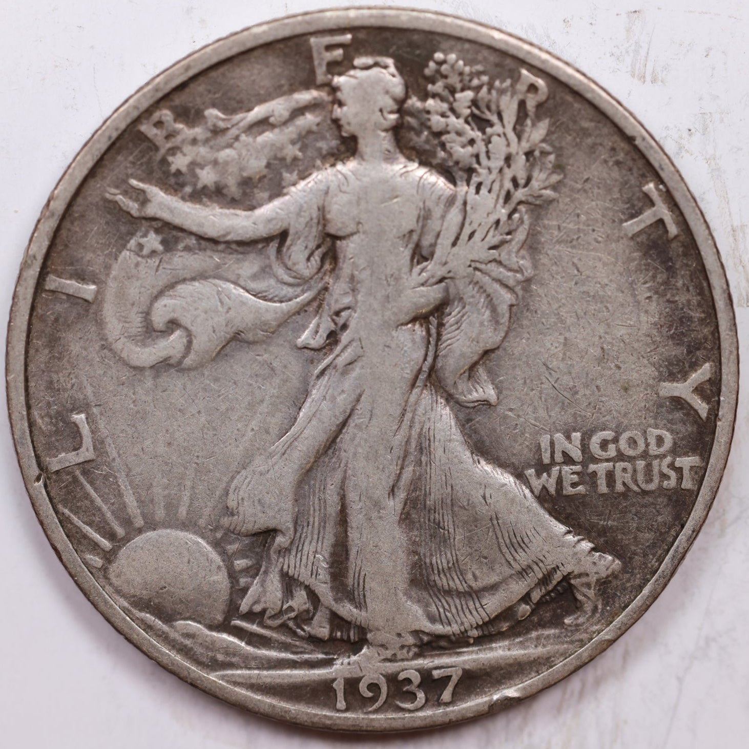 1937-S Walking Liberty Half Dollar, Fine+ Circulated Coin, Store #HR1427