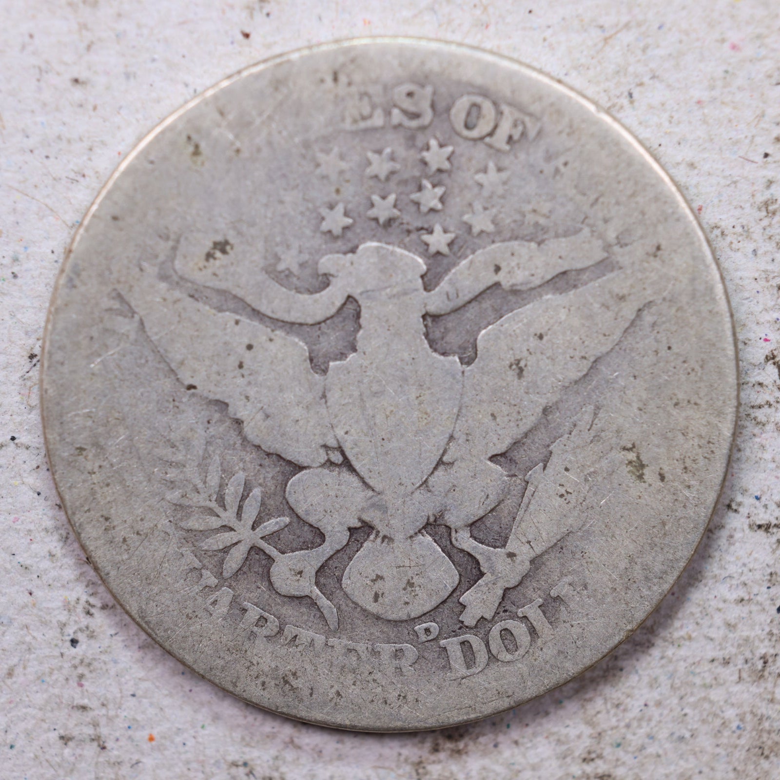 1907-D Barber Quarter, About Good Circulated Coin, Store #1421