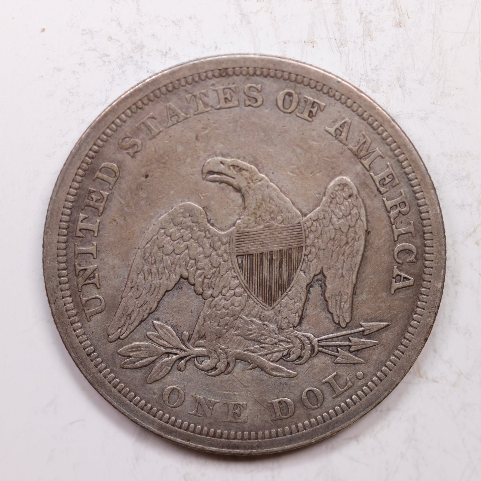 1845 Seated Liberty Dollar, Extra Fine Circulated Coin, Store Sale #DR0294