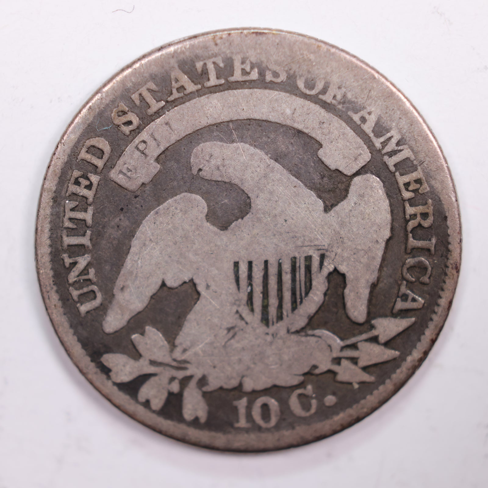 1833 Cap Bust Silver Dime., Fine., Circulated Coin., STORE #DE0080