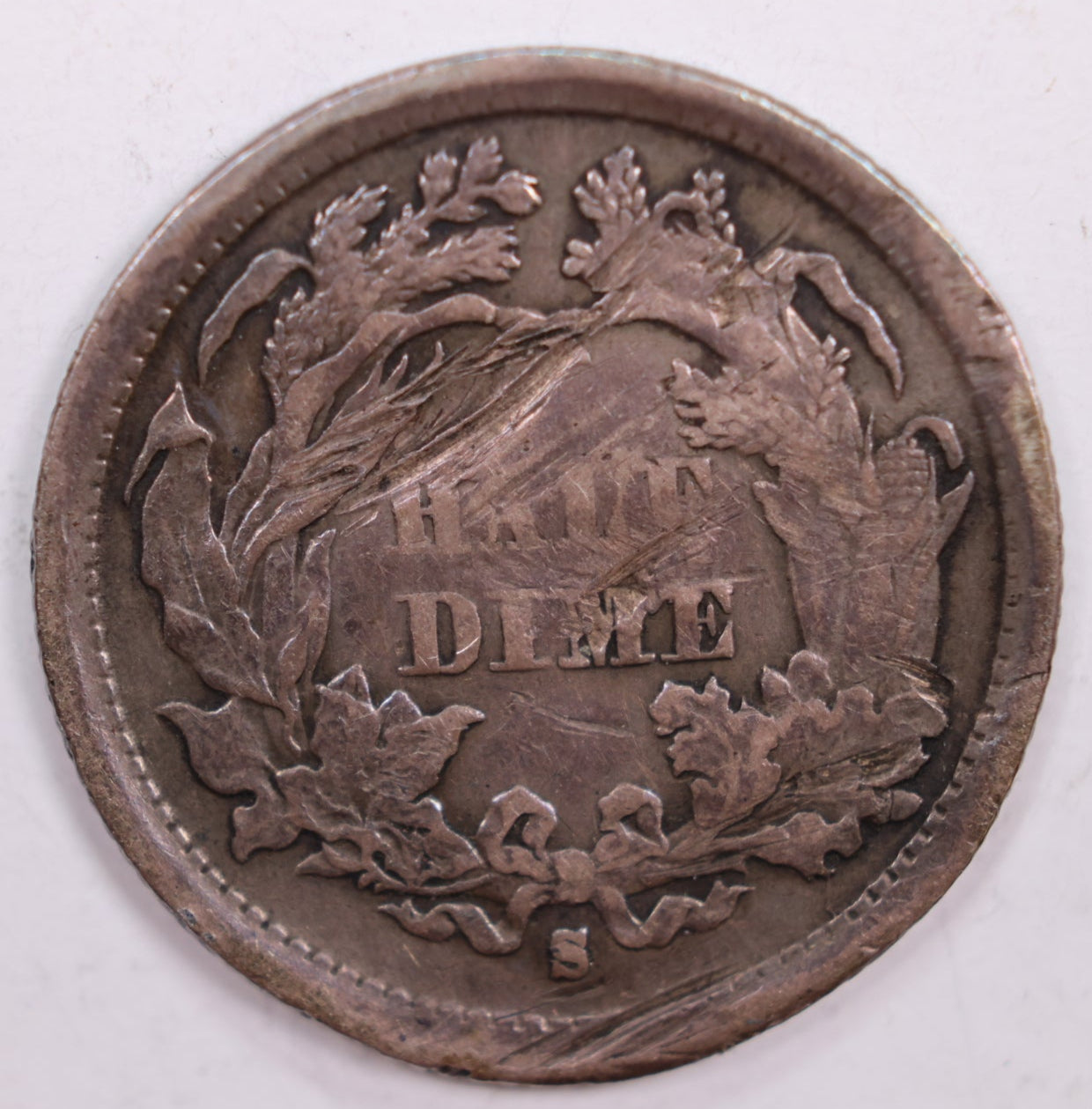 1872-S Seated Liberty Half Dime., Fine Details., Circulated Coin., STORE #HE0009