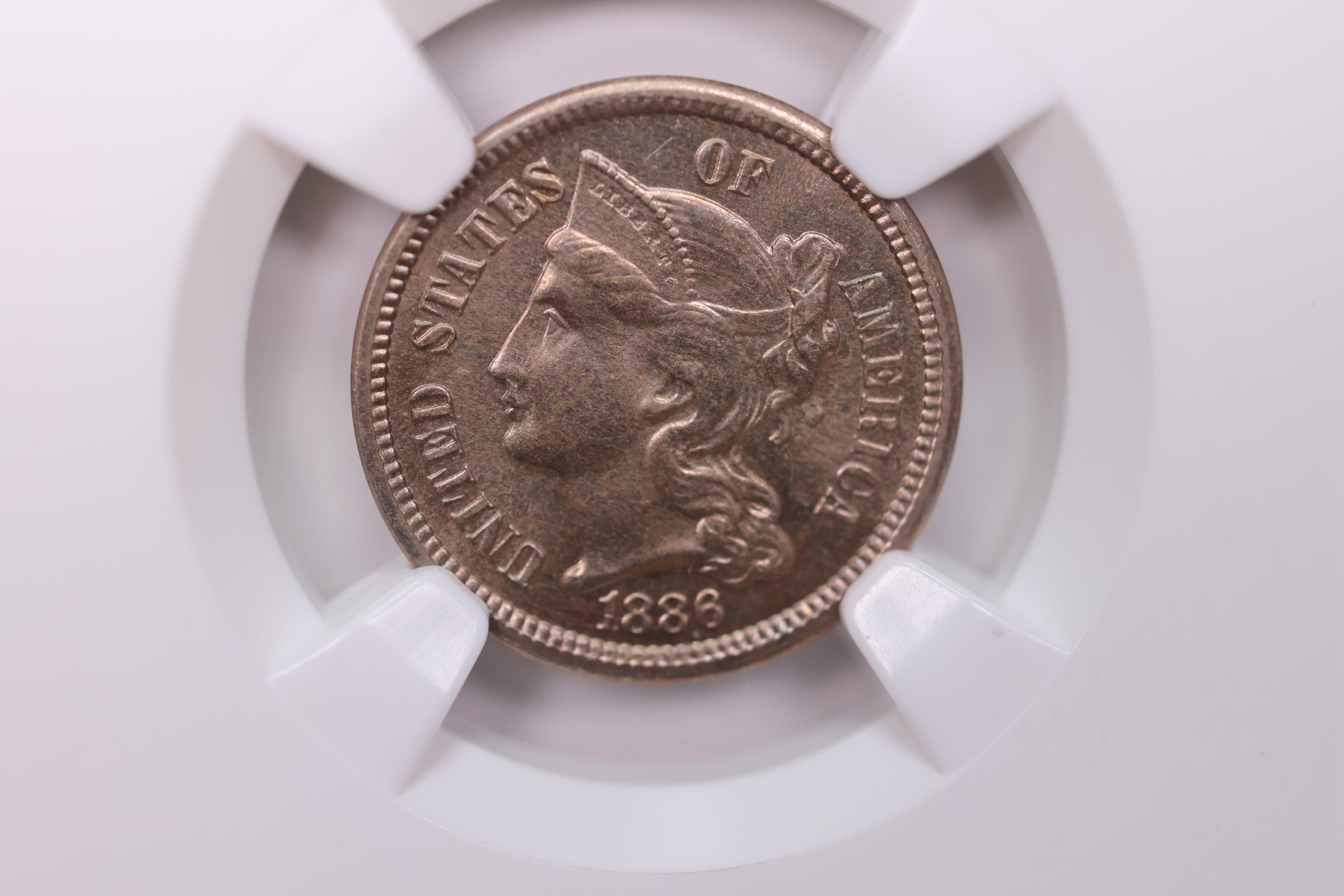 1886 3 Cent CN, Great Eye Appeal. NGC PF-65., SALE #88211