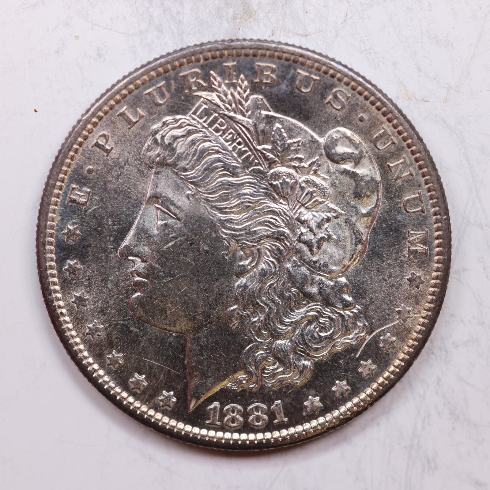 1881-S Morgan Silver Dollar, Uncirculated Mint State Coin, Store Sale #DR0119