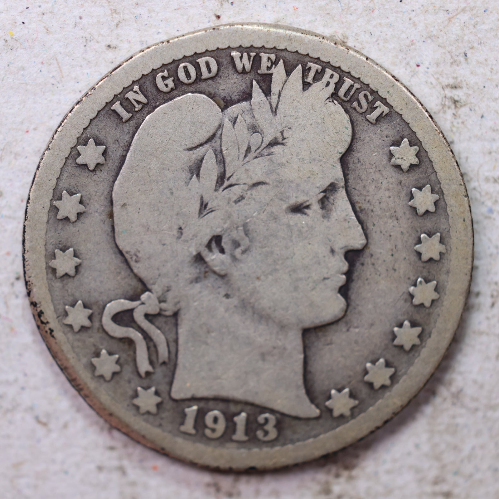 1913-D Barber Quarter, Very Good Circulated Coin, Store #1453
