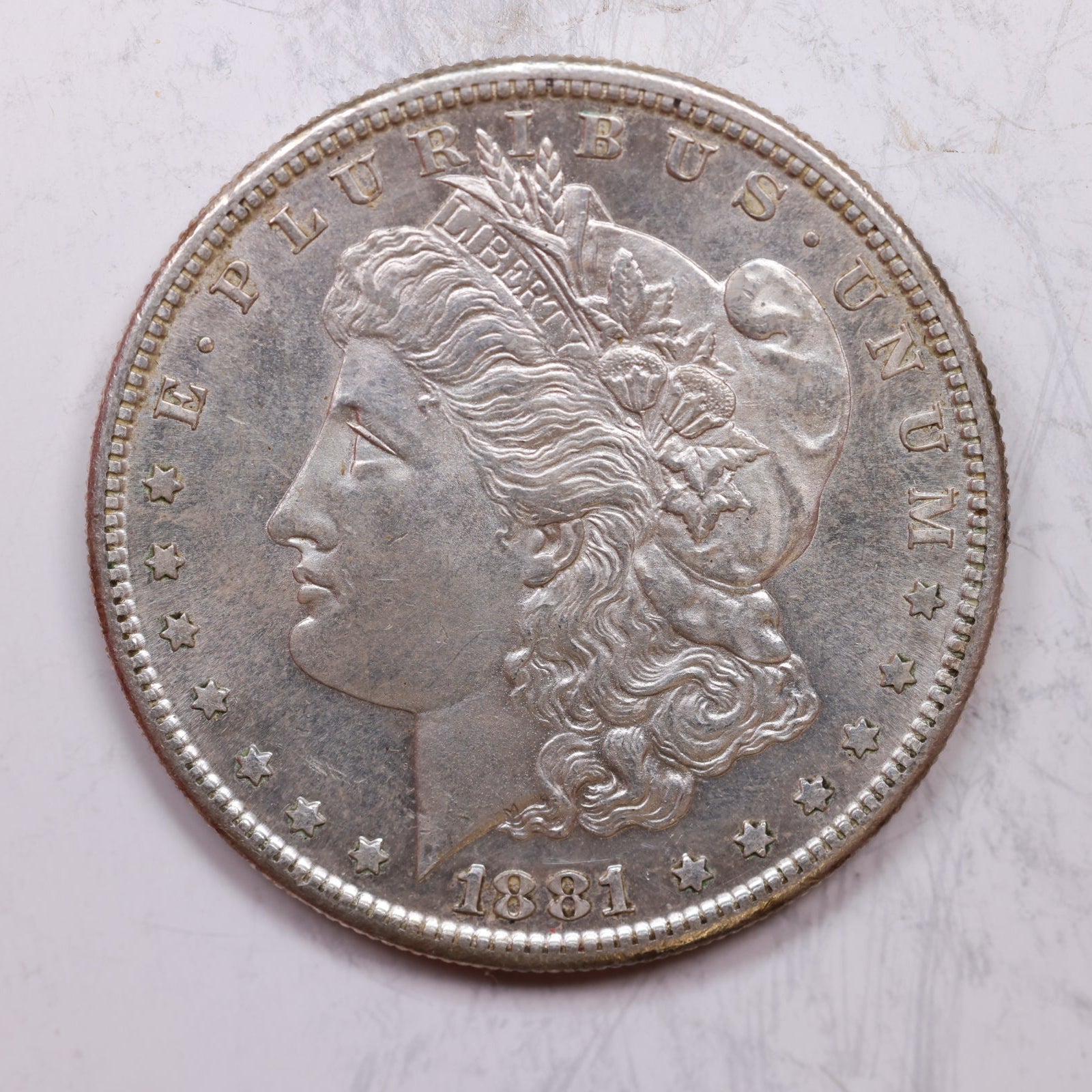 1881-S Morgan Silver Dollar, Uncirculated Mint State Coin, Store Sale #DR0121