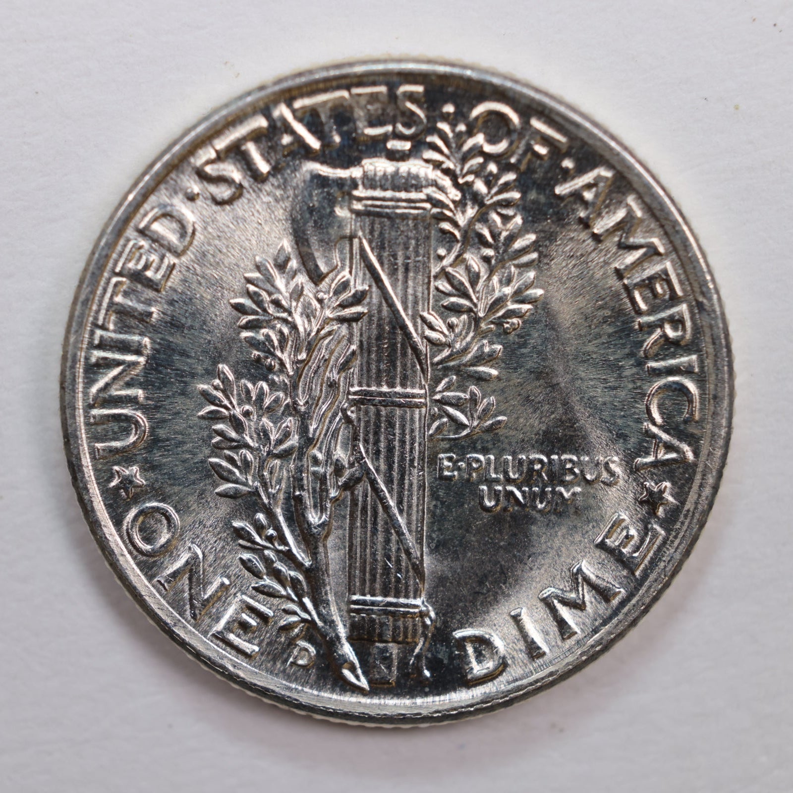 1944-D Mercury Silver Dime., Nice Mint State Coin., STORE #DE0096