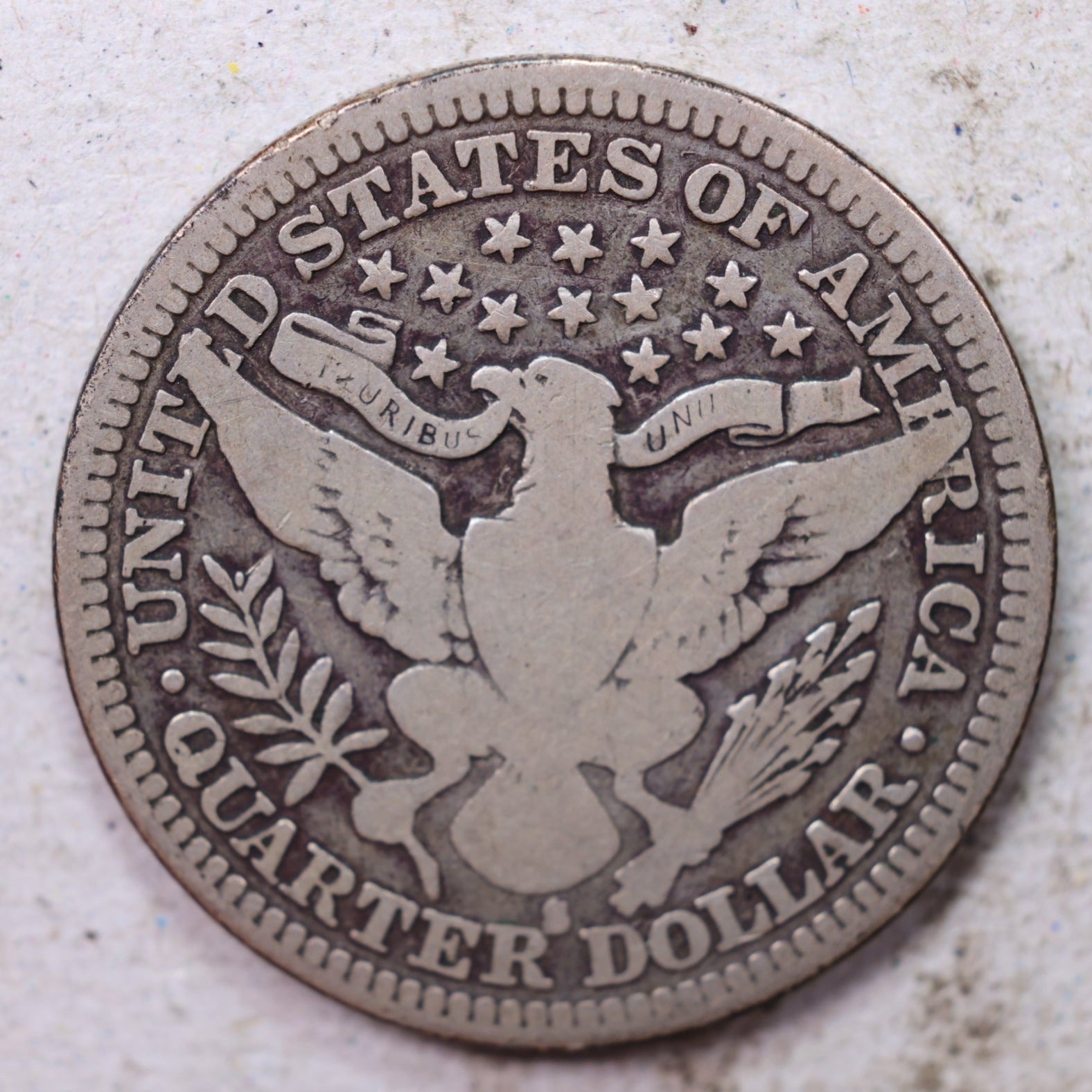 1914-S Barber Silver Quarter, Fine Circulated Collectible Coin, Store #QR1540.