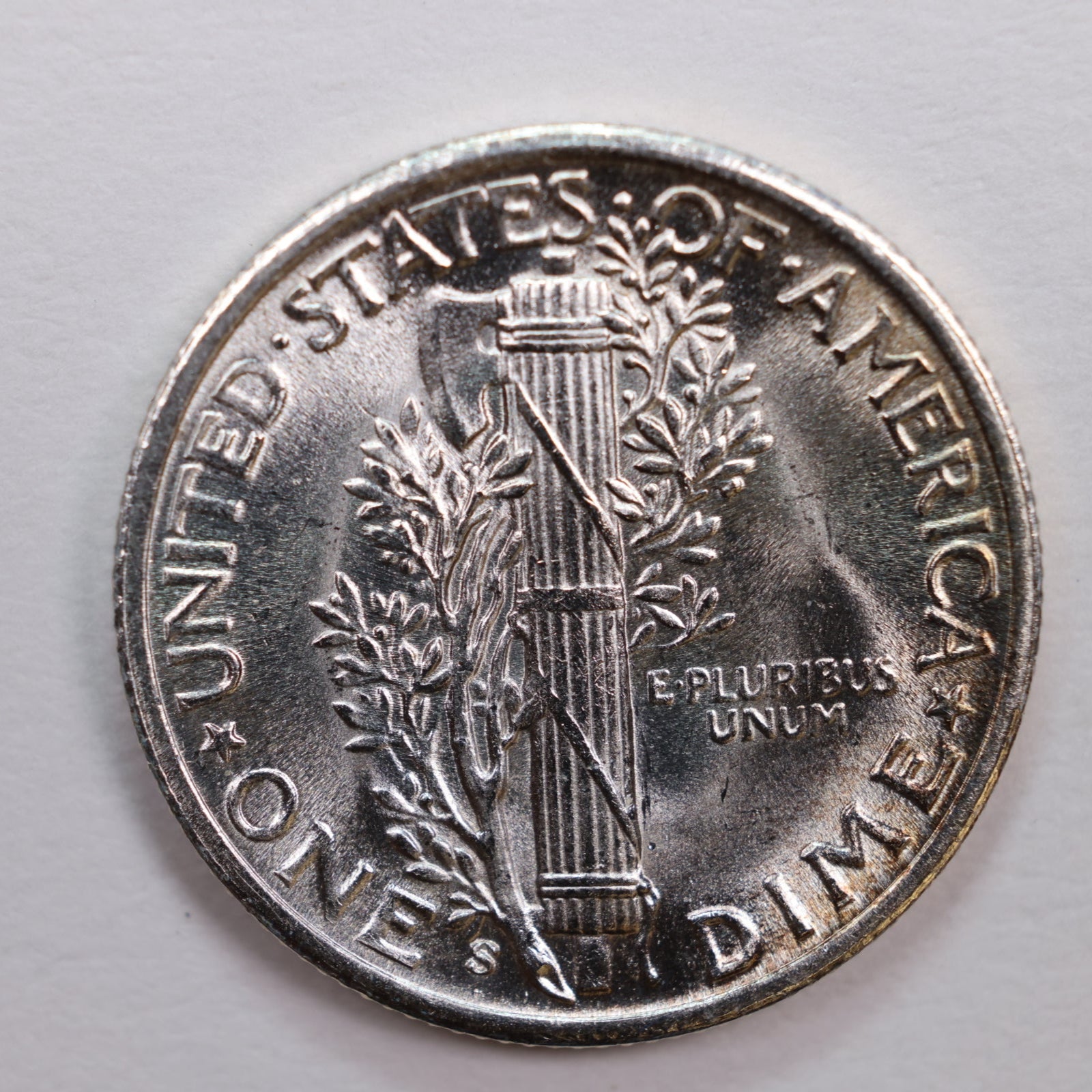 1945-S Mercury Silver Dime., Nice Mint State Coin., STORE #DE0100