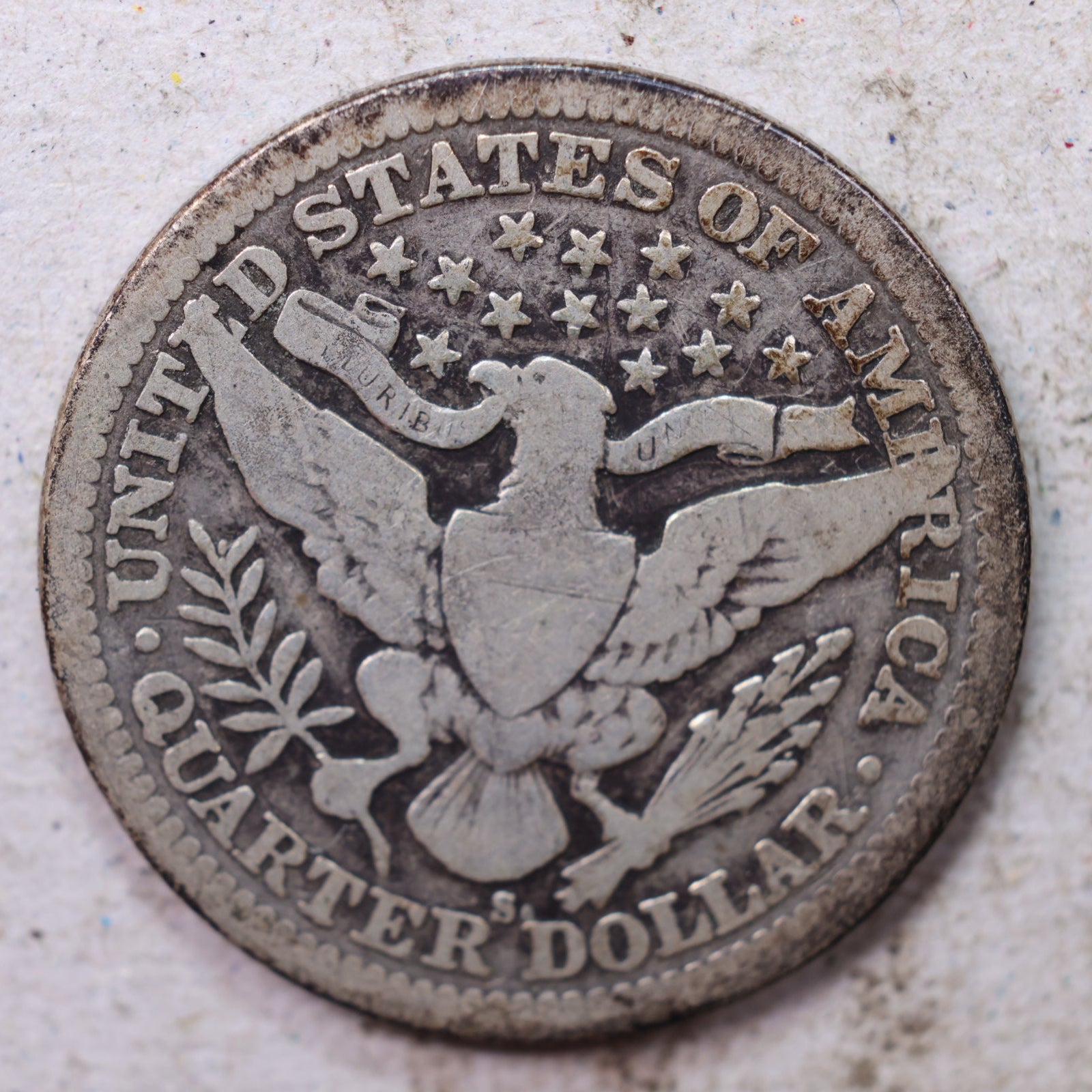 1915-S Barber Silver Quarter, Good Circulated Coin, Store #QR1547