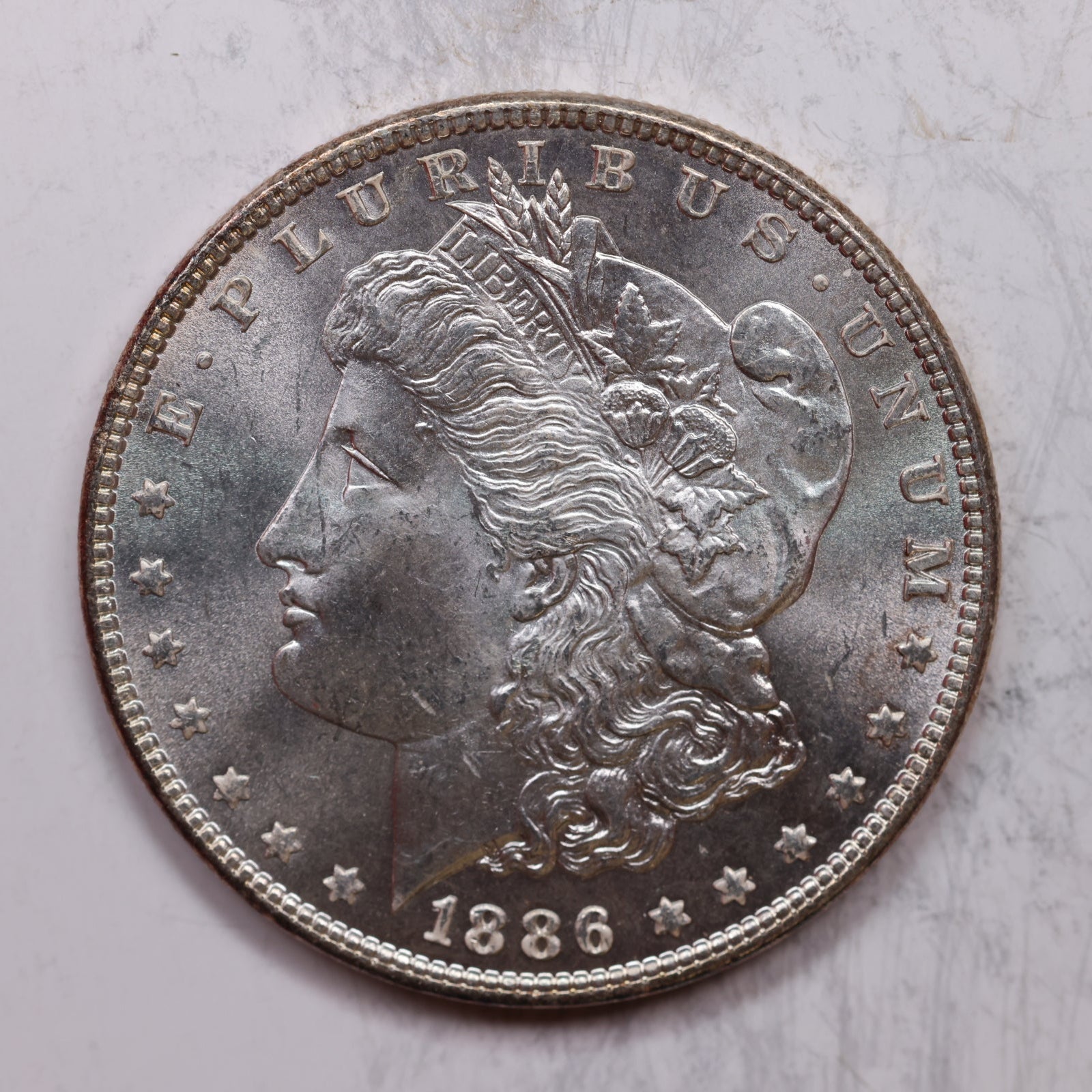 1886 Morgan Silver Dollar, Mint State Uncirculated Coin, Store Sale #DR0144