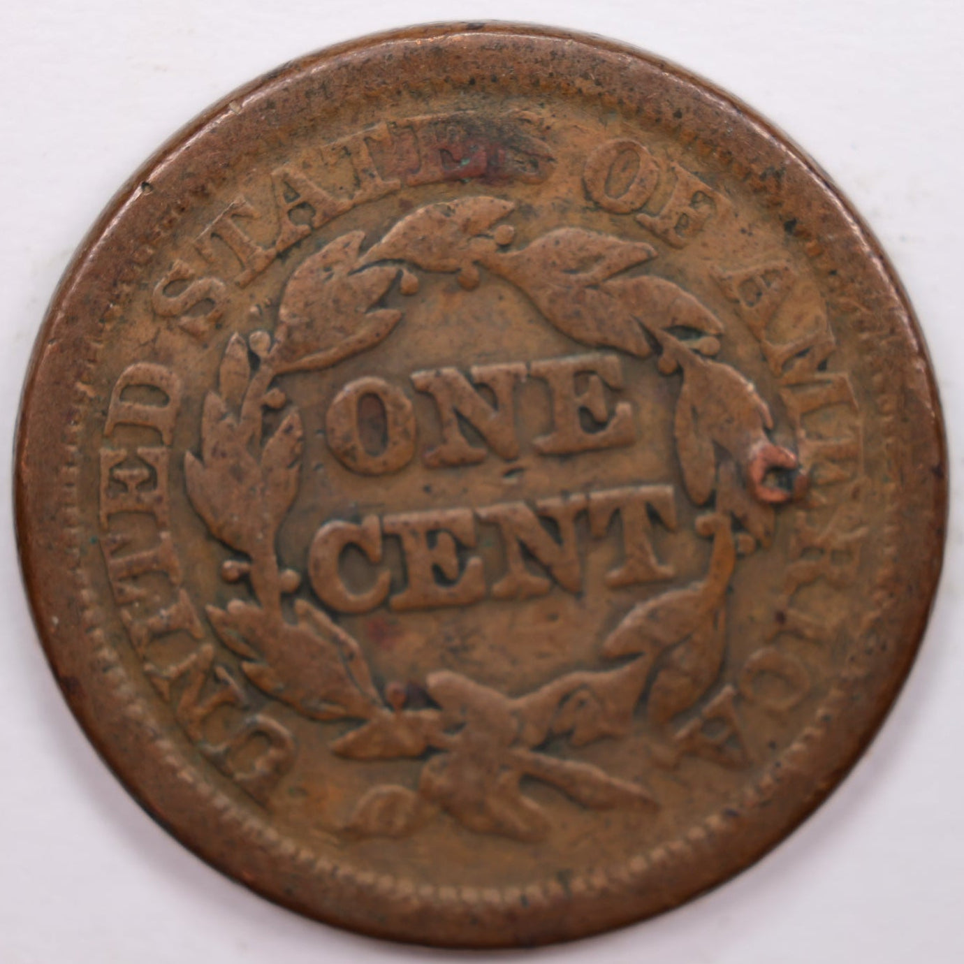 1848 Braided Hair Large Cent, Very Good Details, Circulated Coin, Store #CT0307