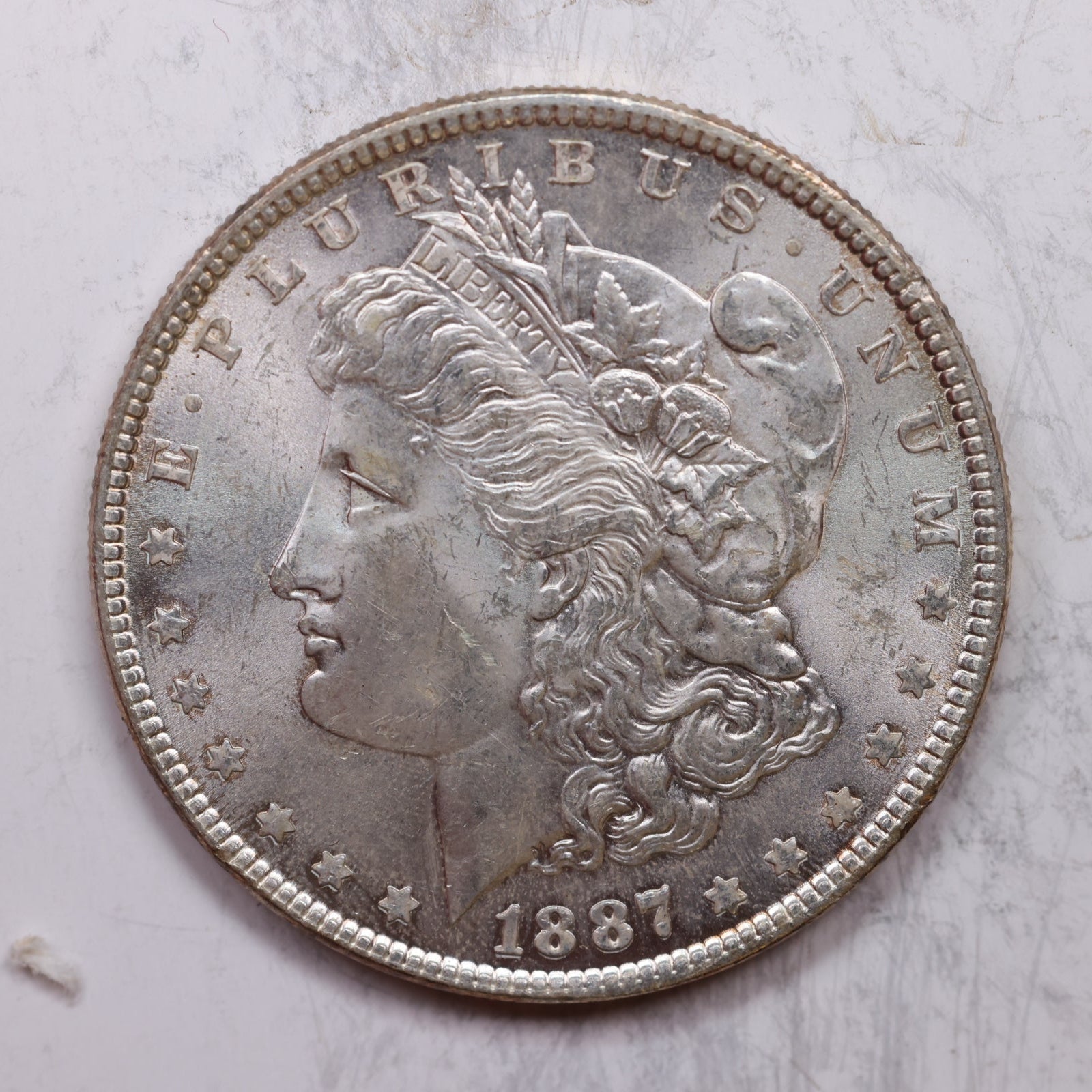 1887 Morgan Silver Dollar, Mint State Uncirculated Coin, Store Sale #DR0153