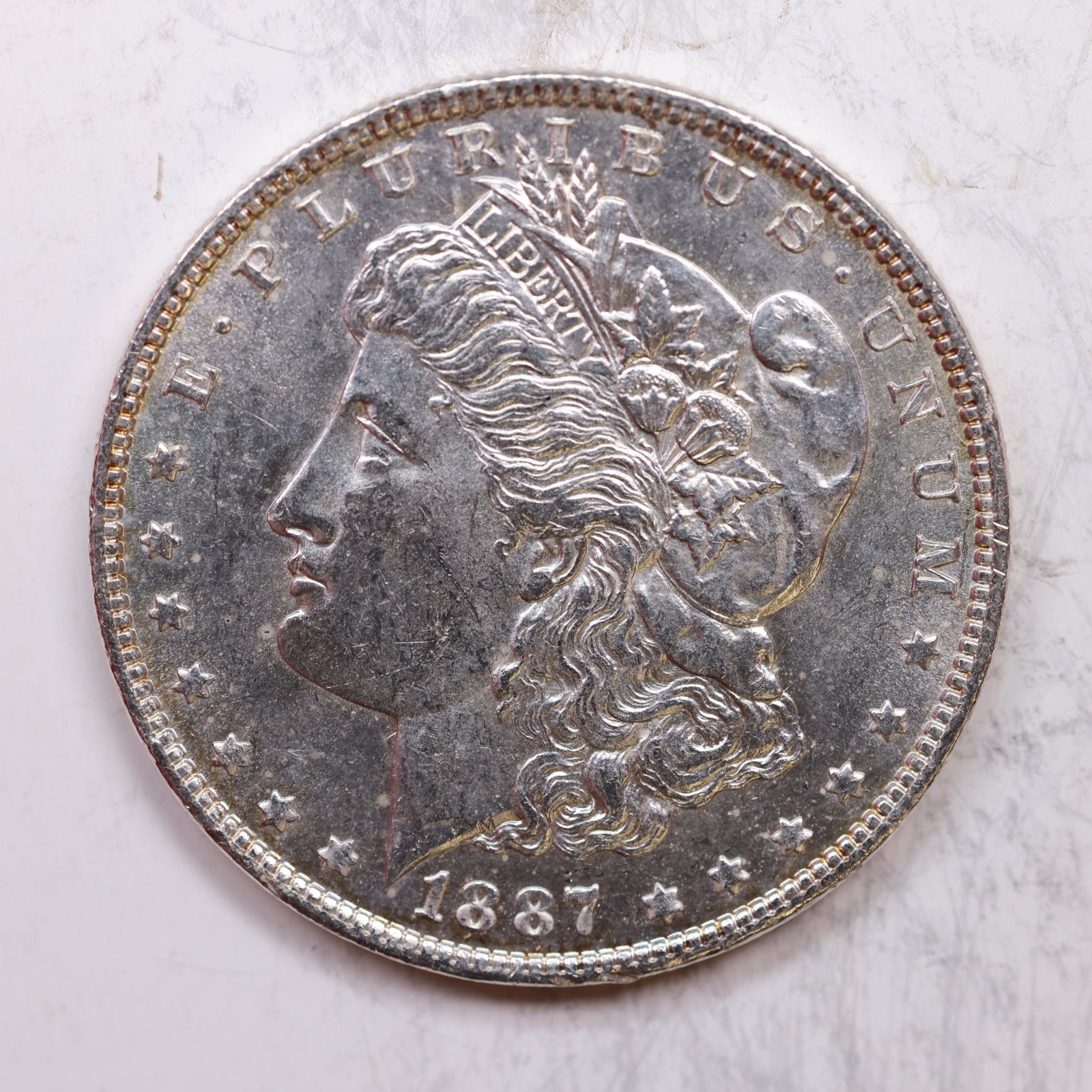 1887 Morgan Silver Dollar, Mint State Uncirculated Coin, Store Sale #DR0155