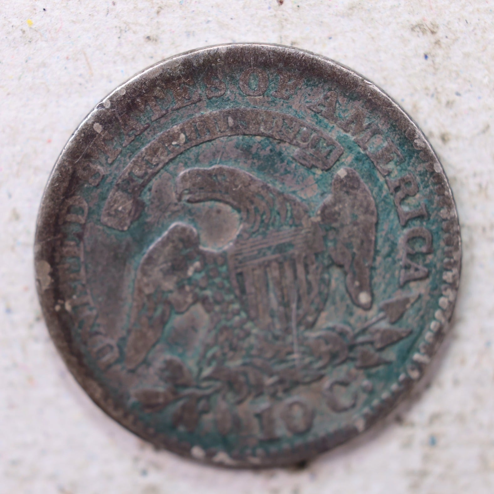 1827 Cap Bust Silver Dime., Very Good., Circulated Coin., Store #1477