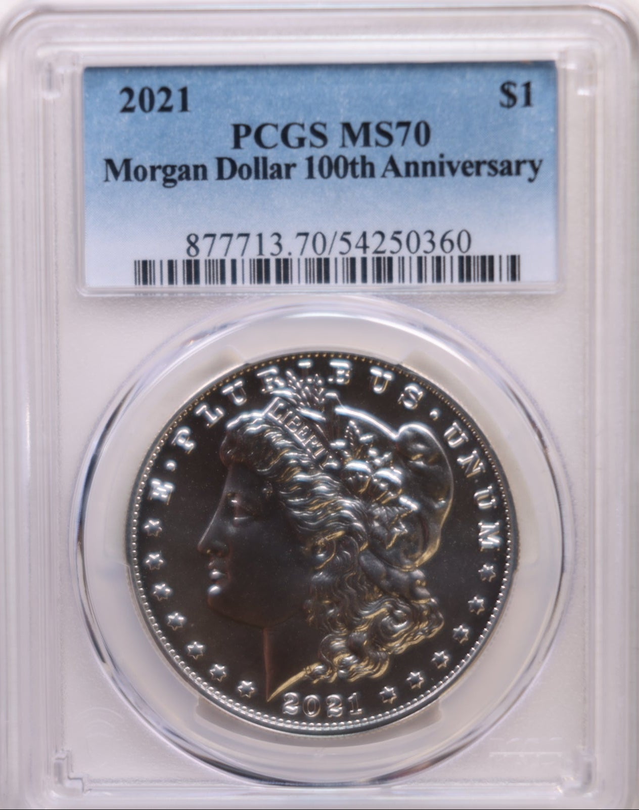 2021 $1 Morgan Dollar 100th Anniversary, PCGS MS70, Store #GMC211