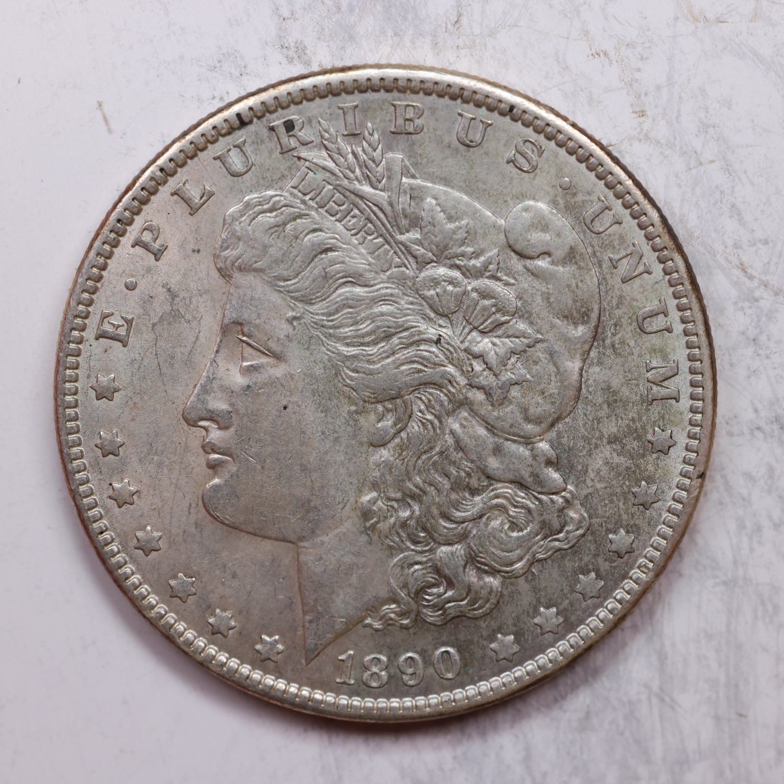 1890 Morgan Silver Dollar, Mint State Uncirculated Coin, Store Sale #DR0176