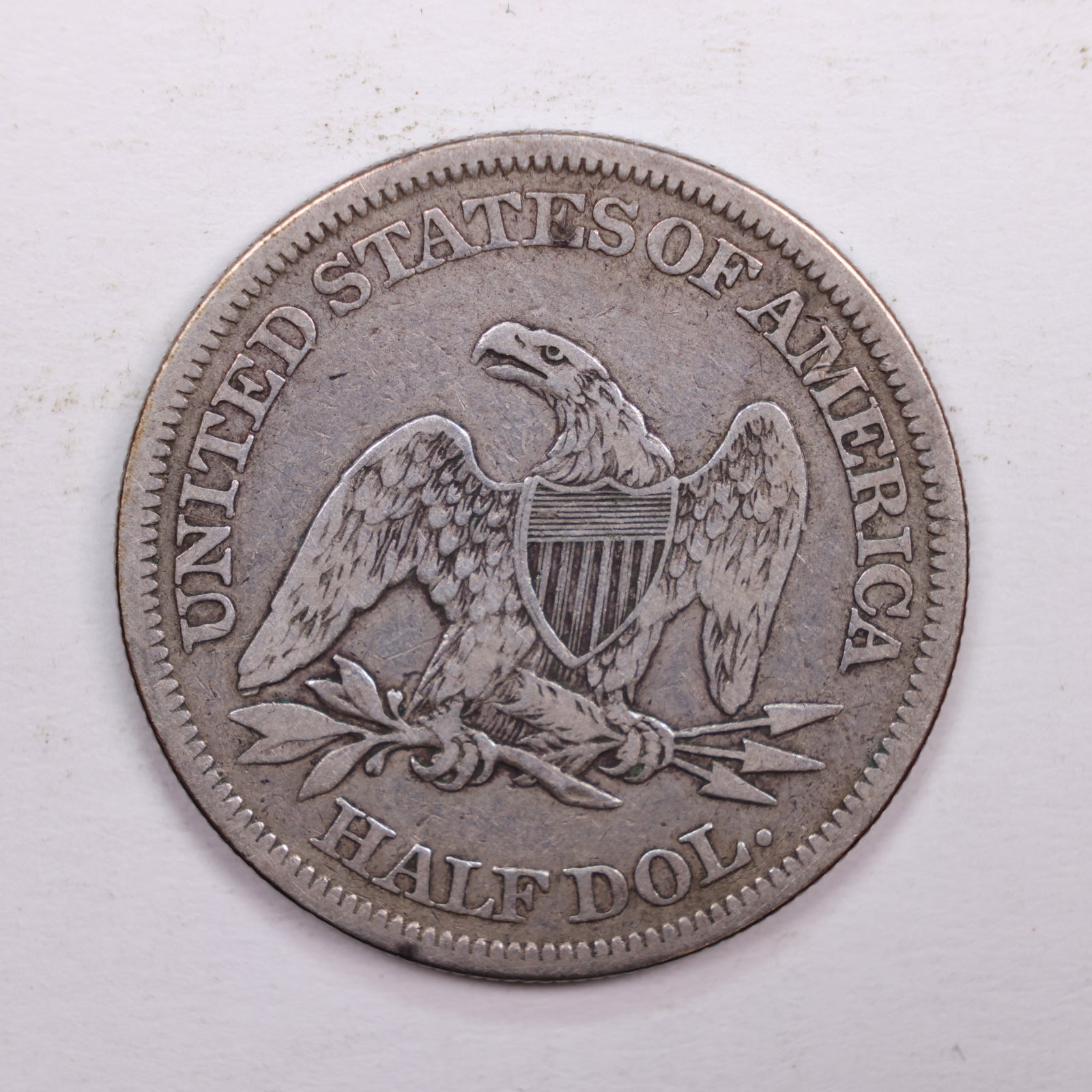 1861 Seated Liberty Silver Half Dollar., Very Fine Circulated Coin., Store #HR0443