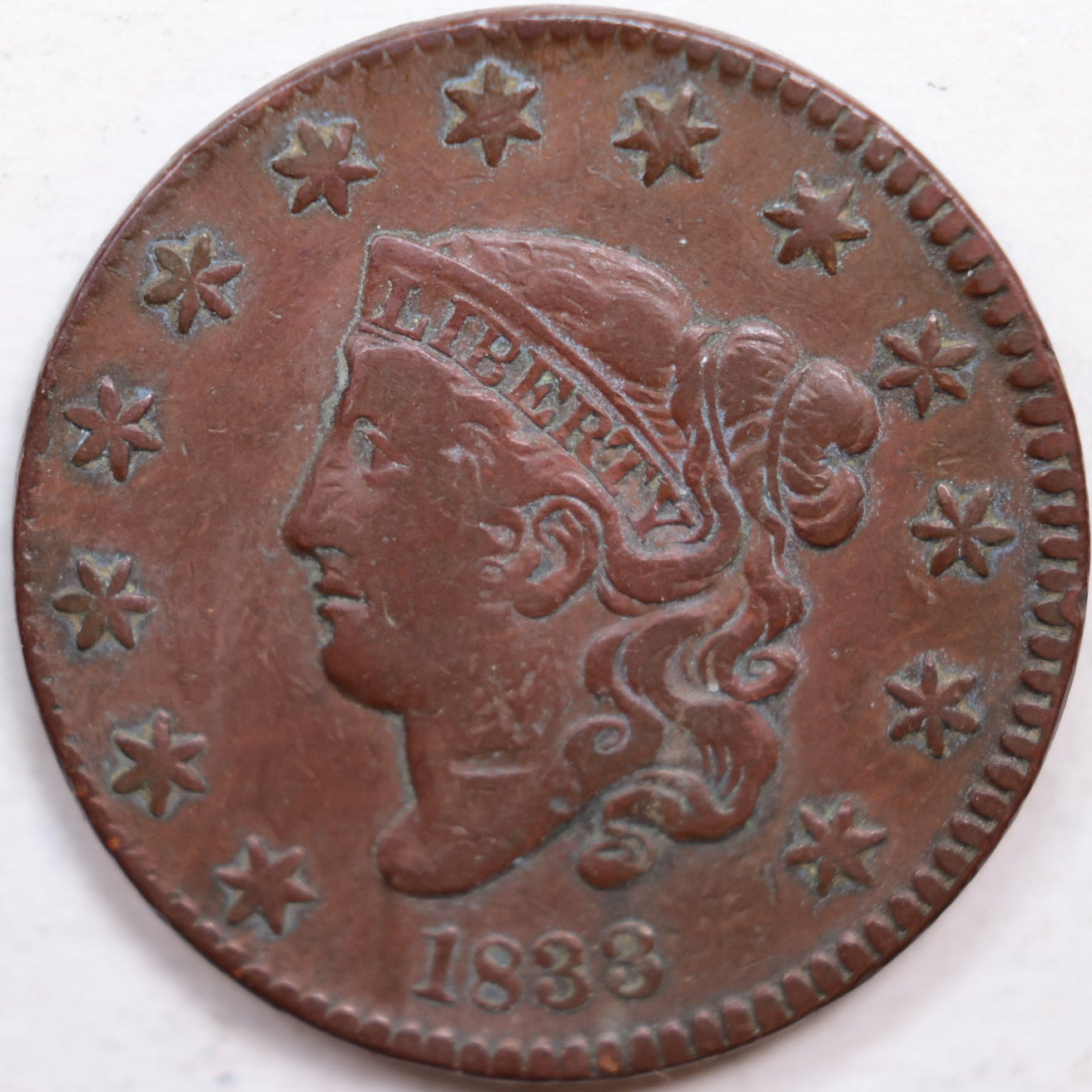 1833 Coronet Large Cent, Very Fine Circulated Coin, Store #CT0897