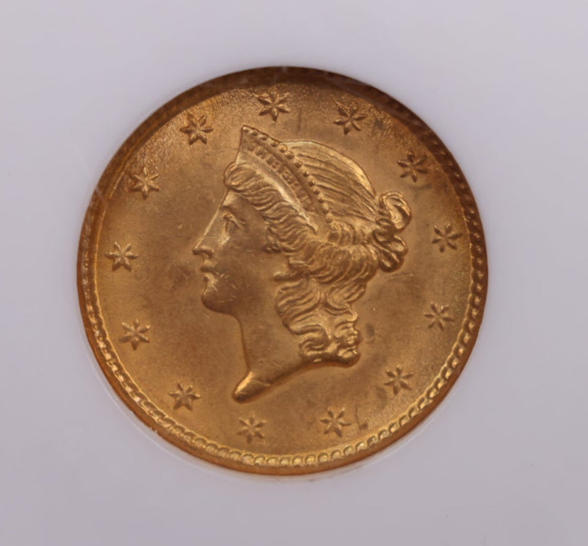 1853 Liberty Head Gold Dollar., NGC MS-62., Store Sale #GGD005
