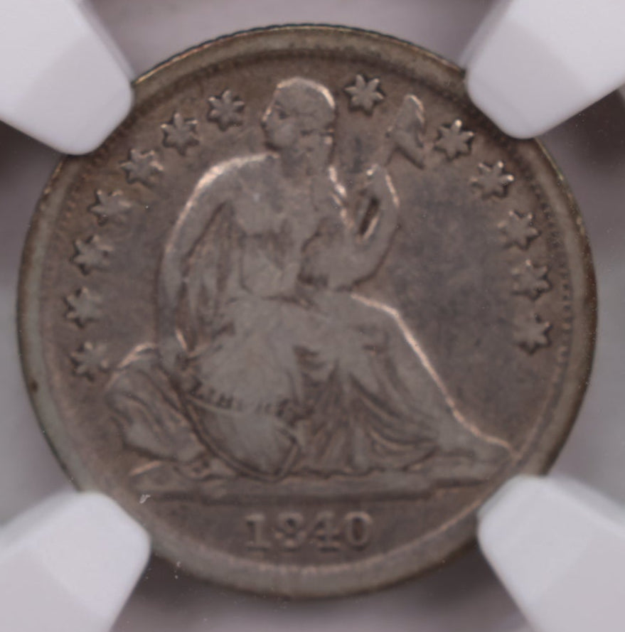 1840-O Seated Liberty Dime., No Drape., NGC F-15., Store Sale #GDE005