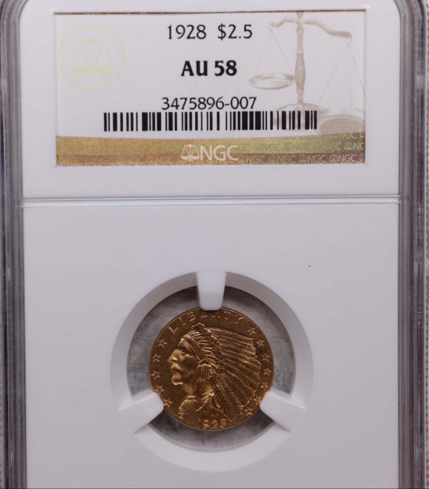 1928 $2.50 Quarter Gold Eagle, NGC AU-58, Gold Coin, Store Sale#G0042.