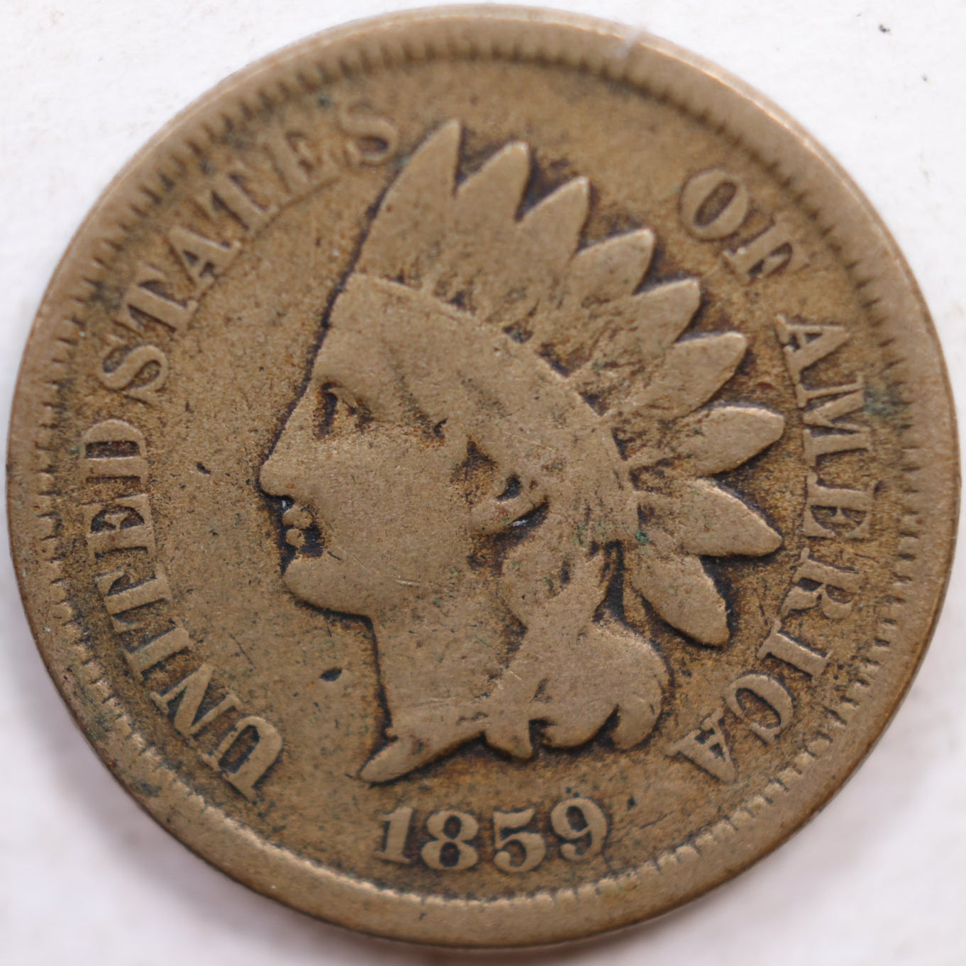1859 Indian Head Cent, Very GOod Circulated Coin, Store #CT0907