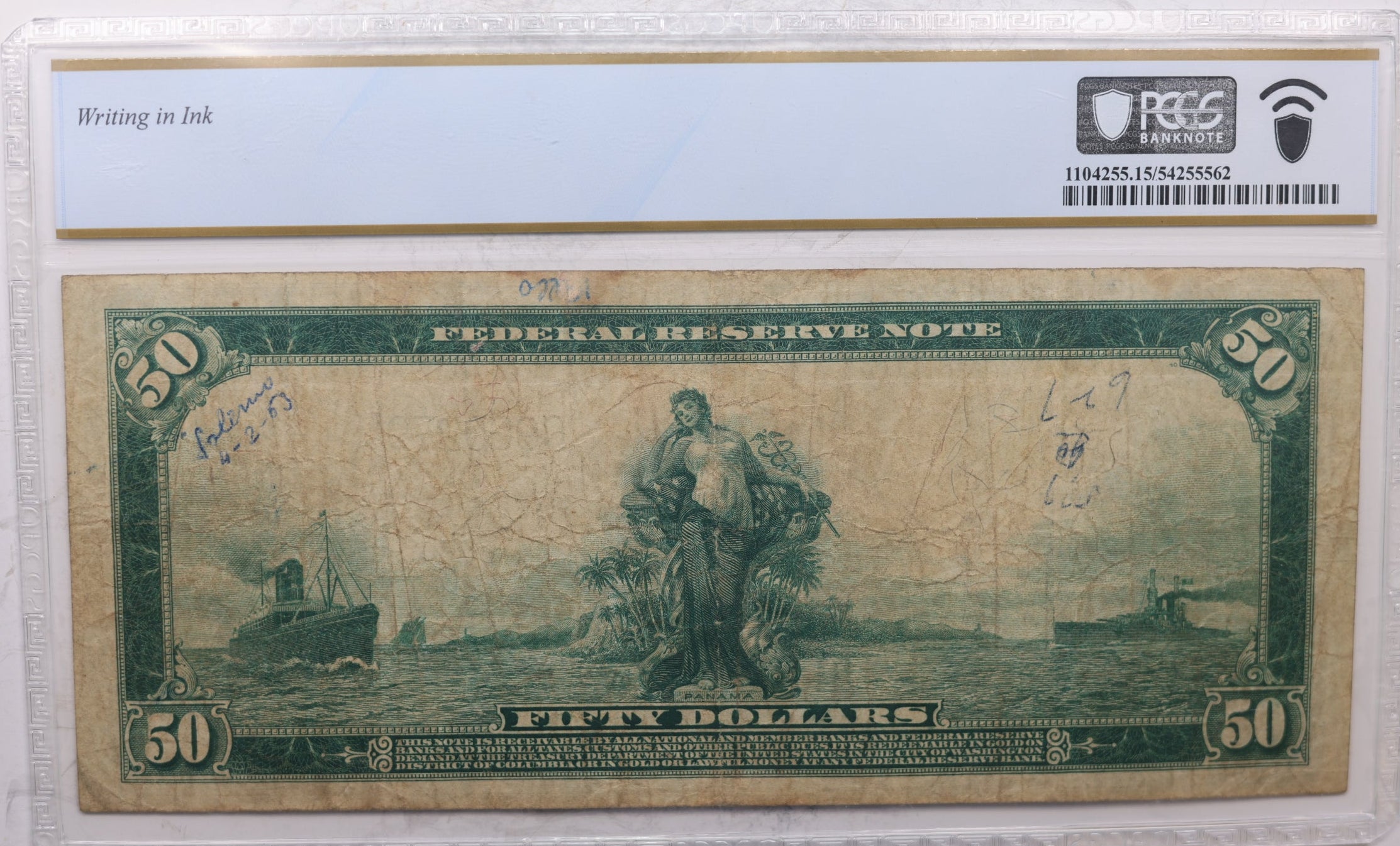 1914 $50., Federal Reserve Note., PCGS Certified Fine-15, Store GFRB012.