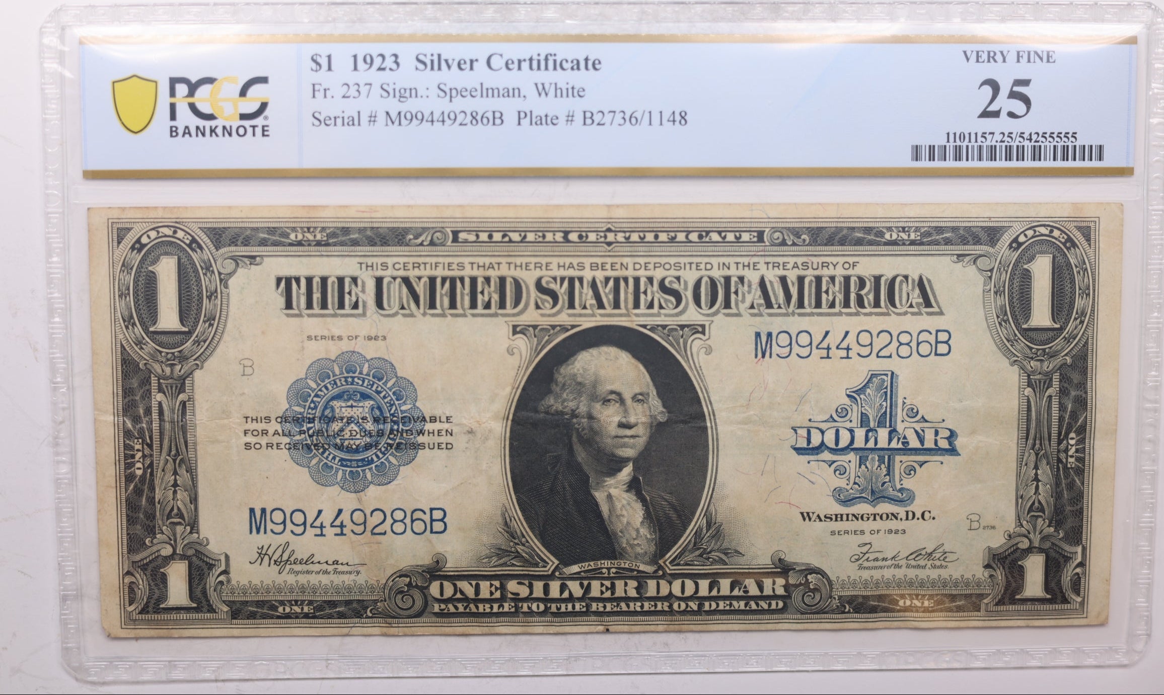 1923 $1, Large Size Silver Certificate, Fr. 237, PCGS VG-10, Store Sale #GLSC013.