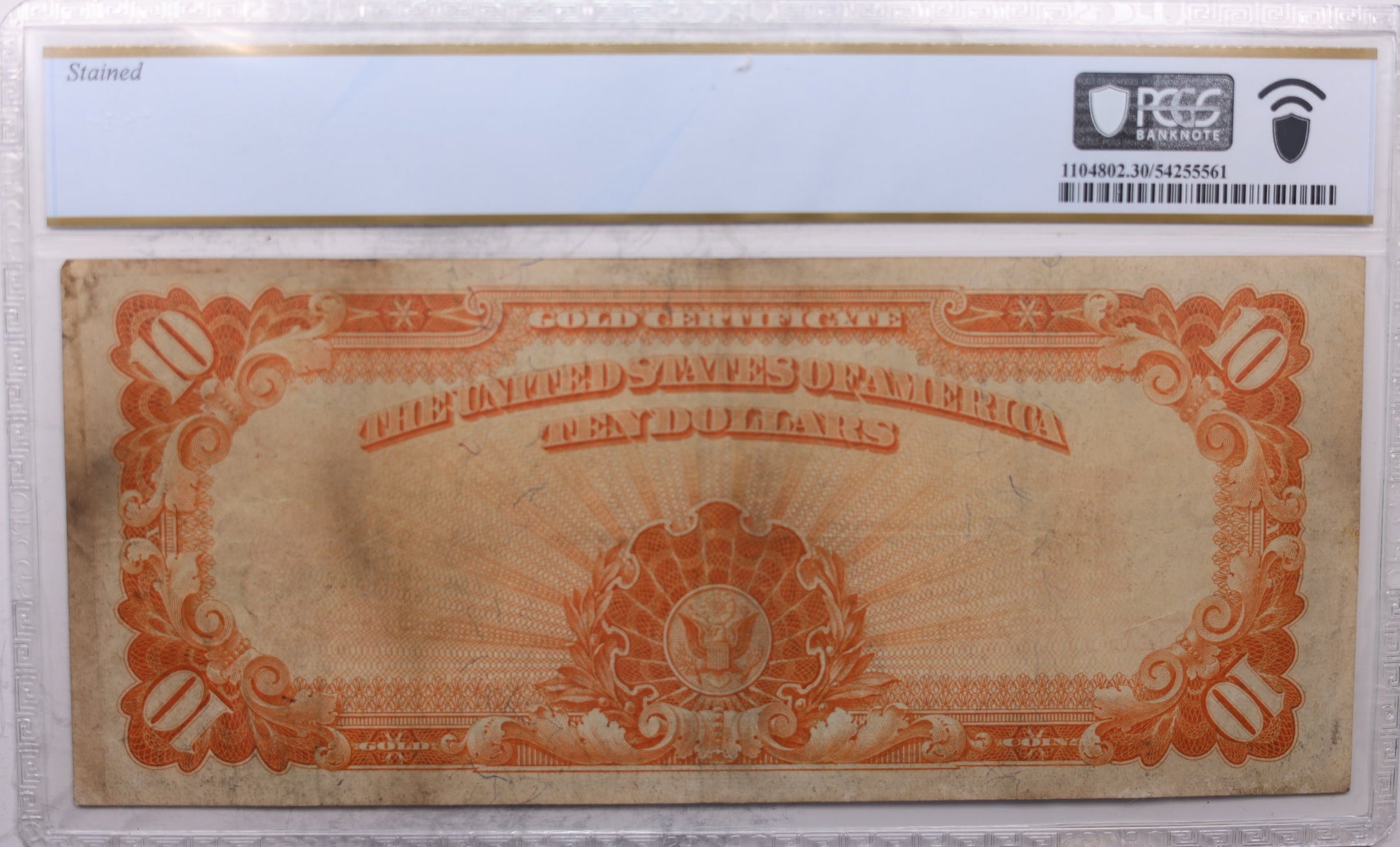 1922 $10 Gold Certificate, Fr. 1173, PCGS Certified VF-30, Store Sale #GCE005.