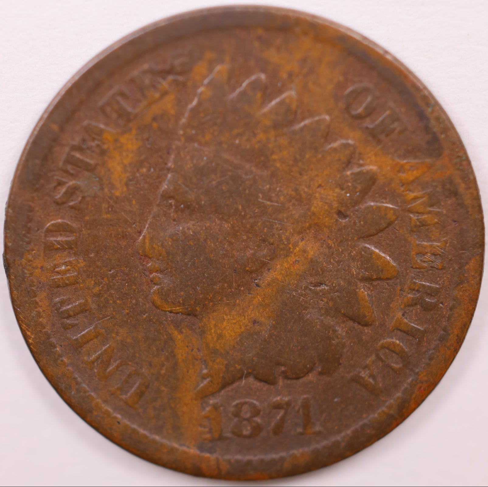 1871 Indian Head Cent, Very Good Circulated Coin, Store #CT0910