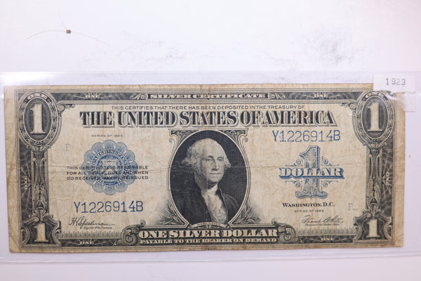 1923 $1 Silver Certificate., Affordable Circulated Currency, Store #01408