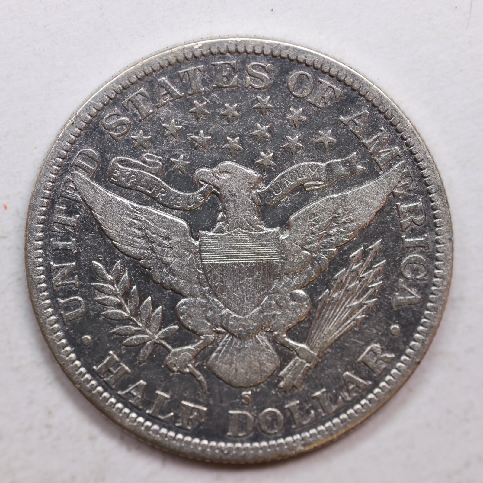 1896-S Barber Silver Half Dollar, Fine Plus Circulated Coin, Store SALE #HR1060.