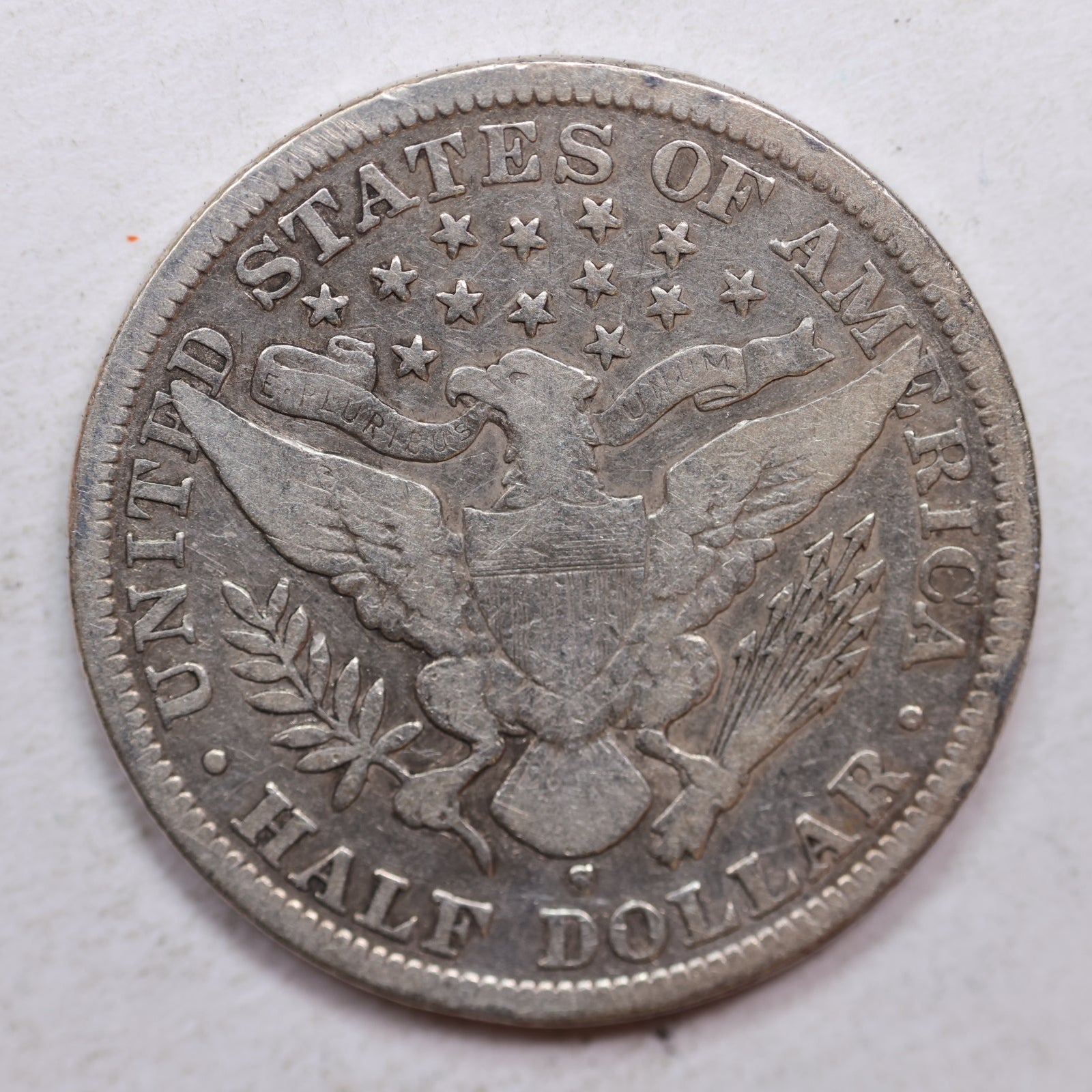 1898-S Barber Silver Half Dollar, Very Good+ Circulated Coin, Store #HR1066