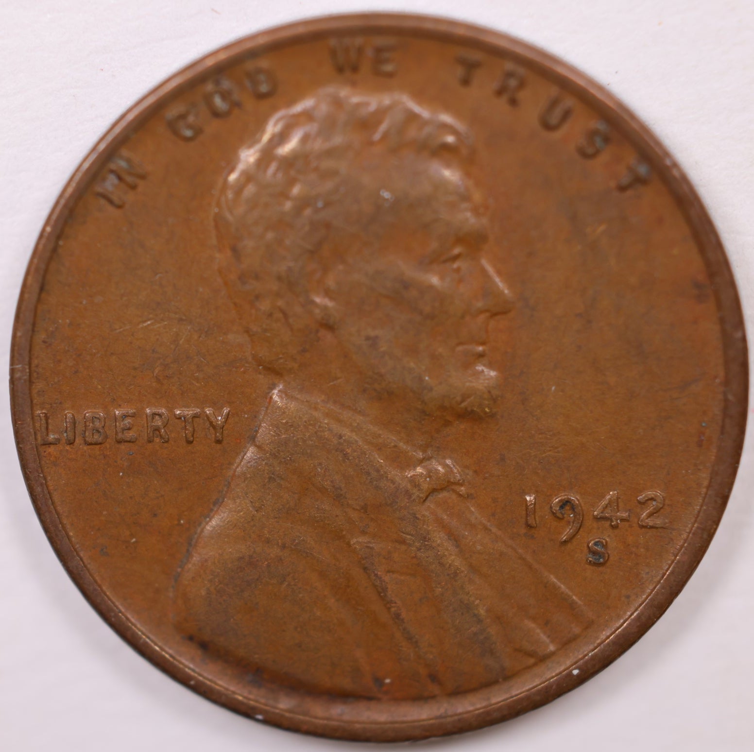 1942 S Lincoln Wheat Cent, Extra Fine Circulated Coin, Store #CT0946