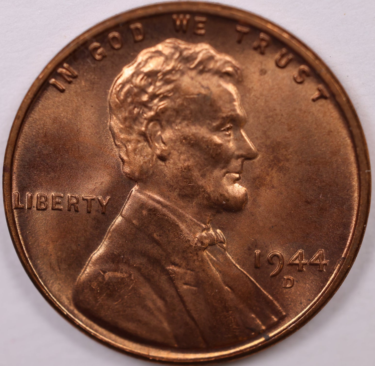 1944 D Lincoln Wheat Cent, Mint State Coin, Store #CT0950