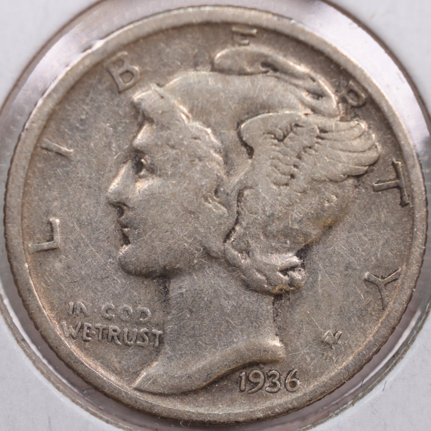 1936-D Mercury Silver Dime, Fine Circulated Coin, Store #DE0136