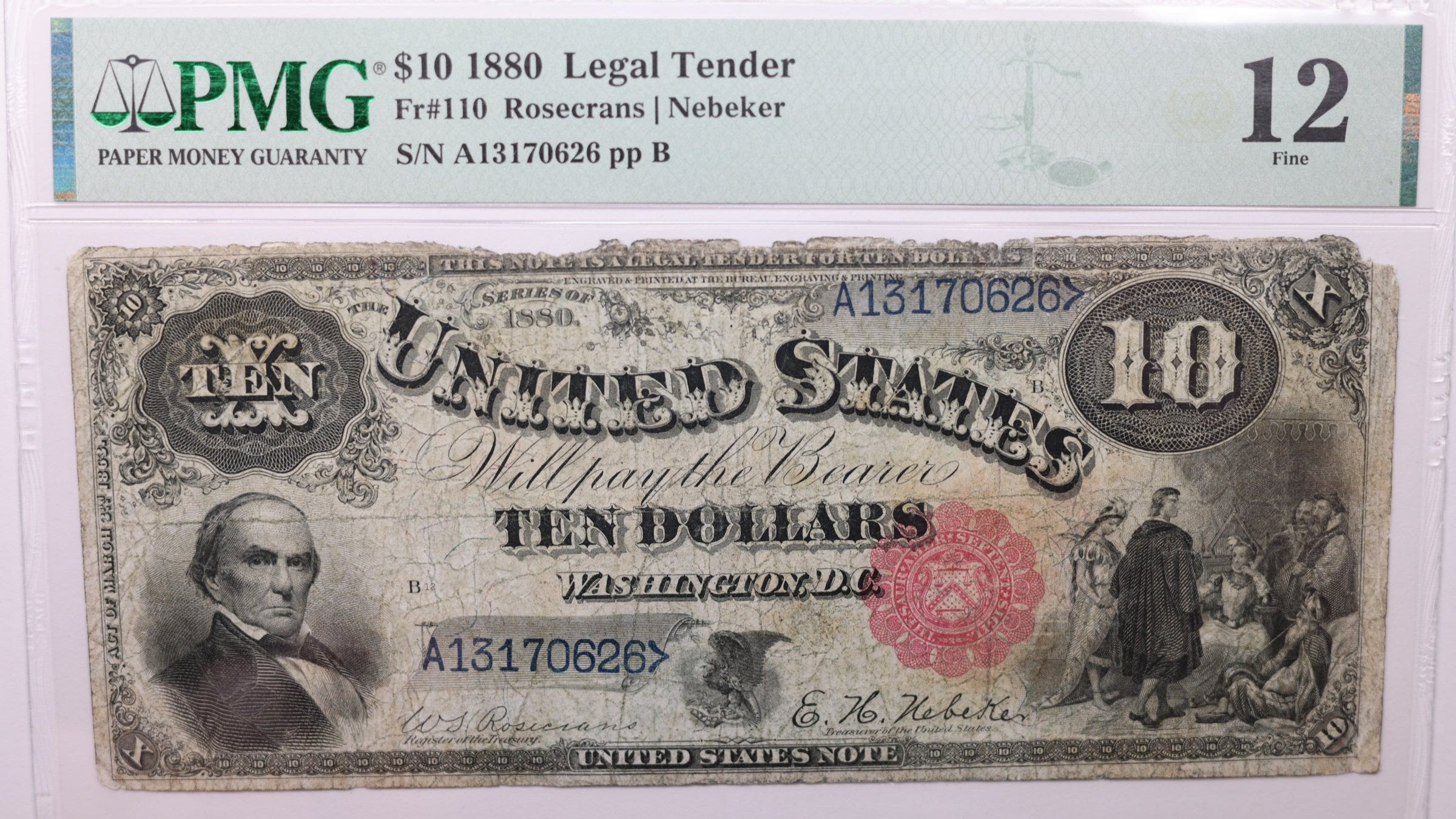 1880 $10., Legal Tender Note., Fr. 110., PMG F-12., Store Sale #GLT025