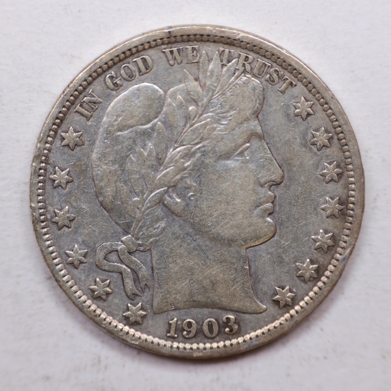 1903 Barber Silver Half Dollar, Very Fine Circulated Coin, Store SALE #HR1080.