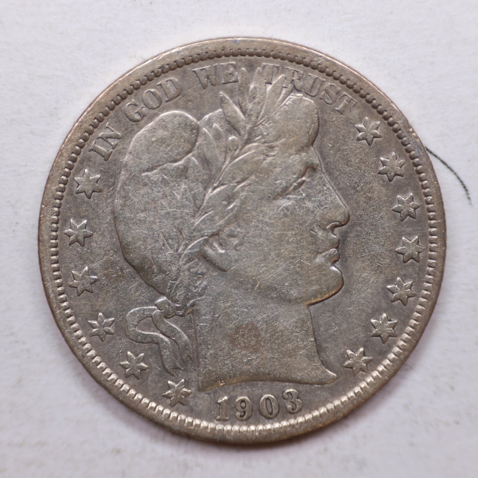 1903-S Barber Silver Half Dollar, Fine+ Circulated Coin, Store #HR1082