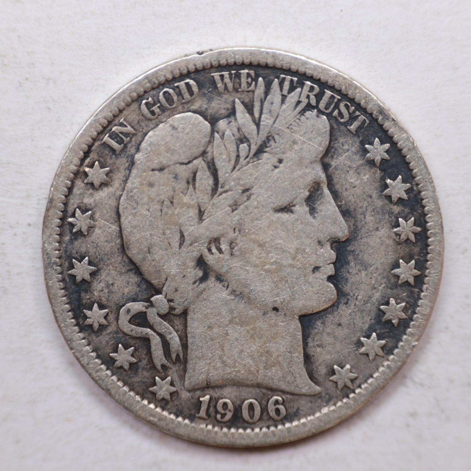 1906-O Barber Silver Half Dollar, Fine Circulated Coin, Store SALE #HR1090.