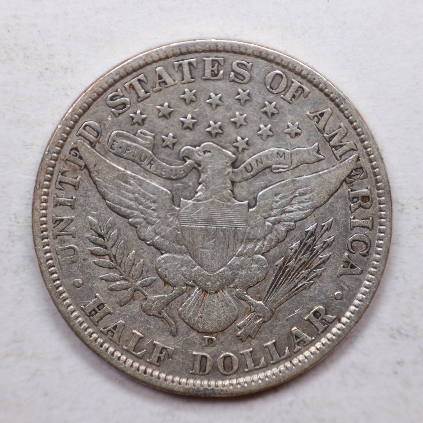 1906-D Barber Silver Half Dollar, Fine Plus Circulated Coin, Store SALE #HR1091.