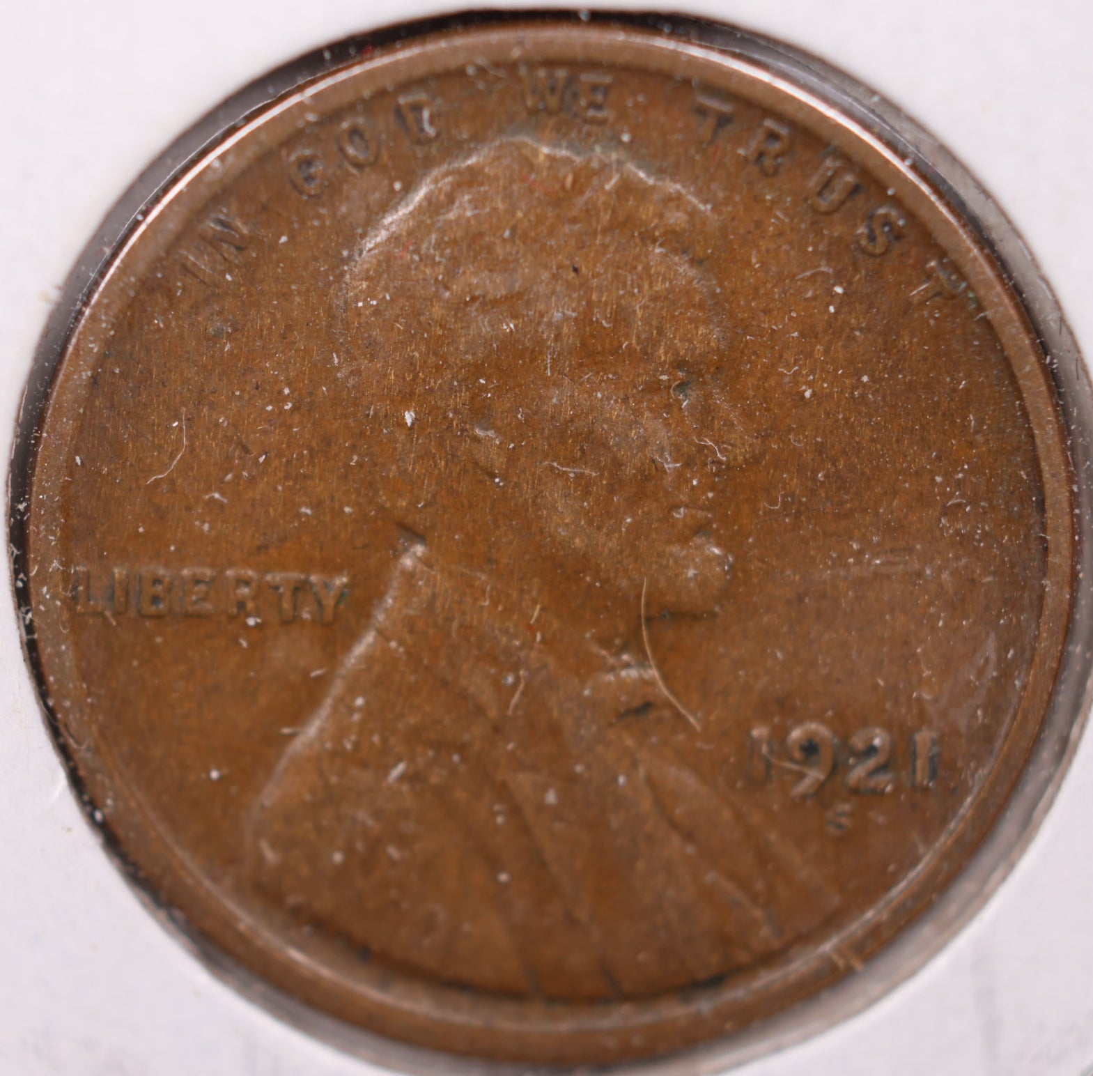 1921 S Lincoln Wheat Cent, About Uncirculated Coin, Store #CT0962