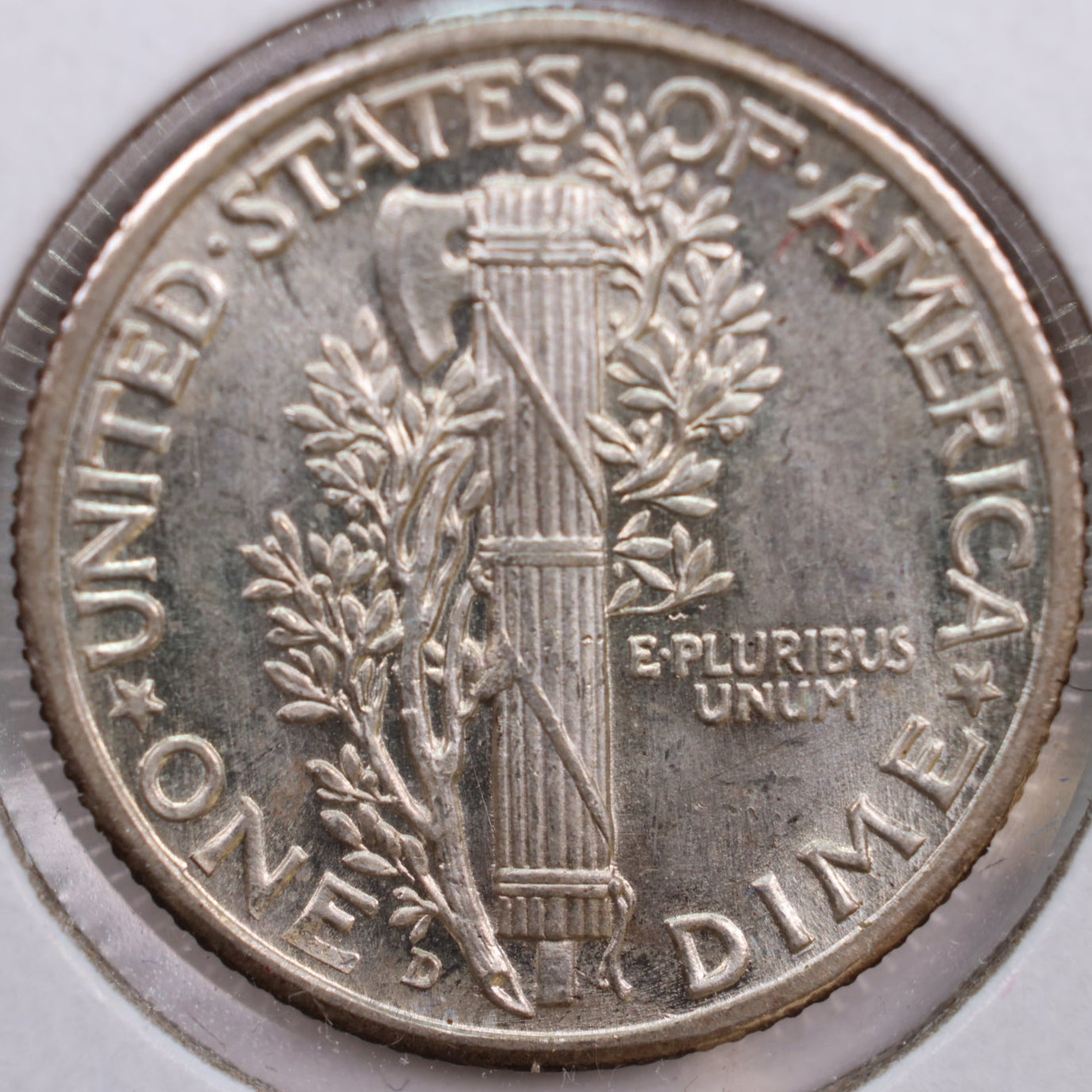1939-D Mercury Silver Dime, Mint State Uncirculated Coin, Store #DE0186