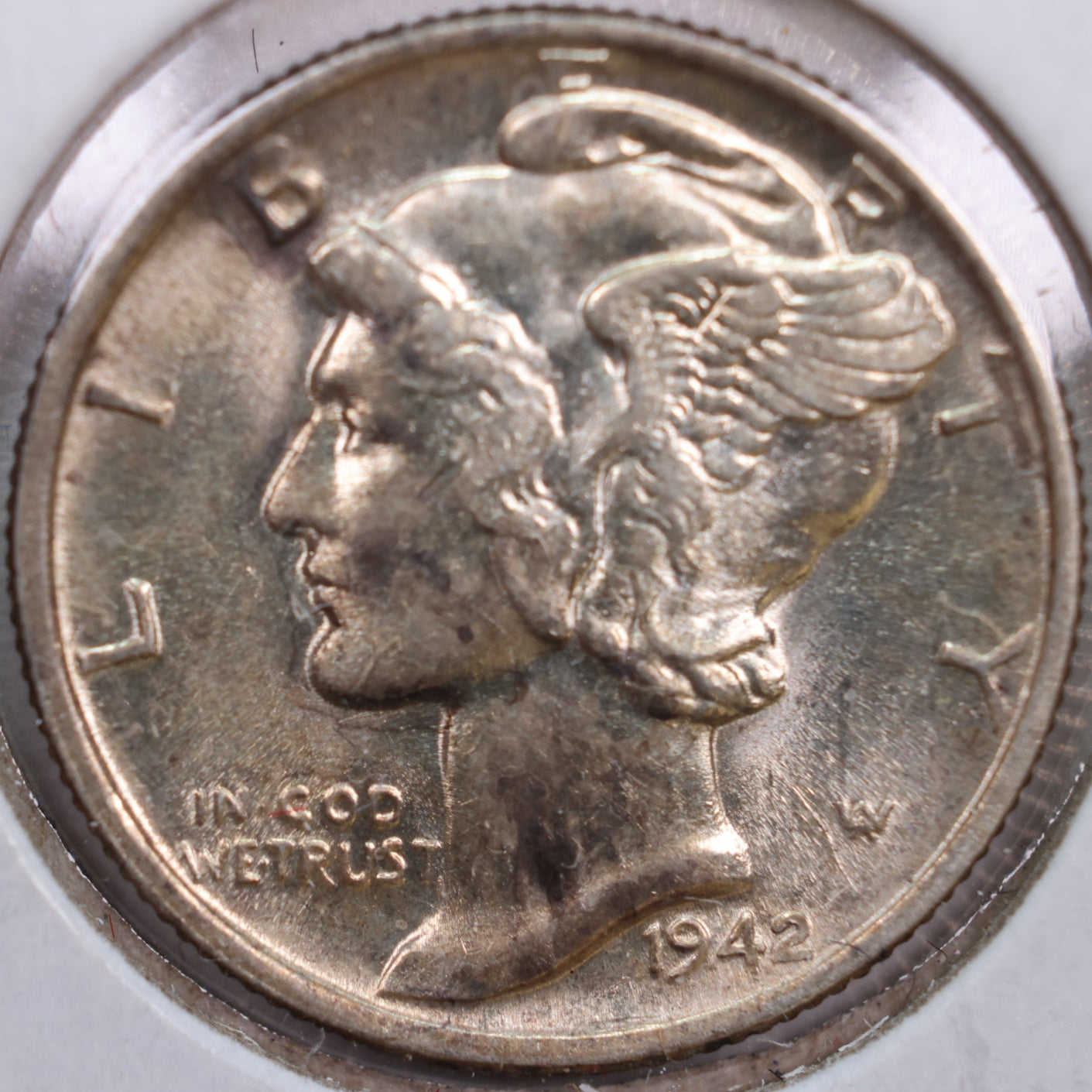 1942 Mercury Dime, Mint State Uncirculated Coin, Store #DE0221