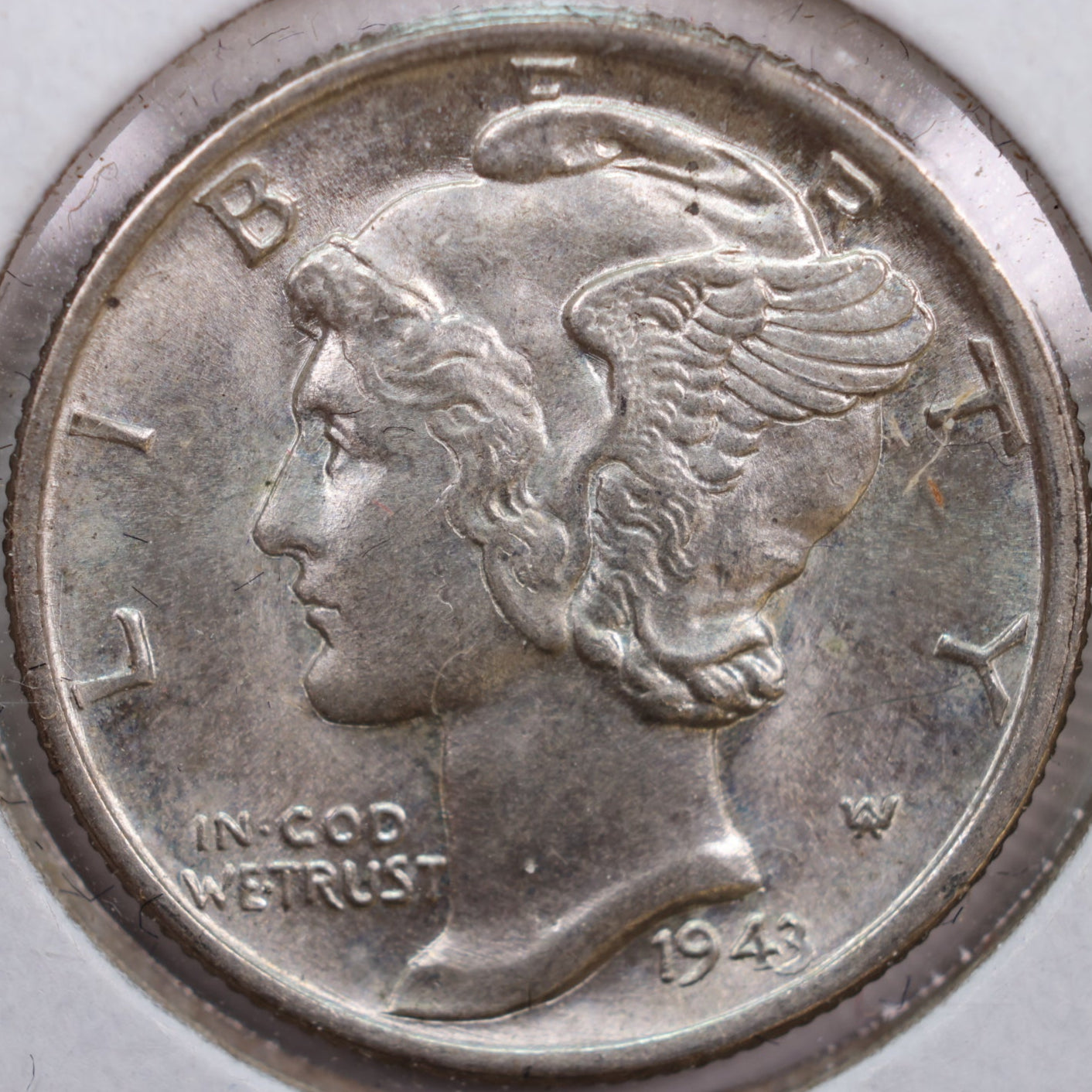 1943 Mercury Dime, About Uncirculated Coin, Store #DE0233