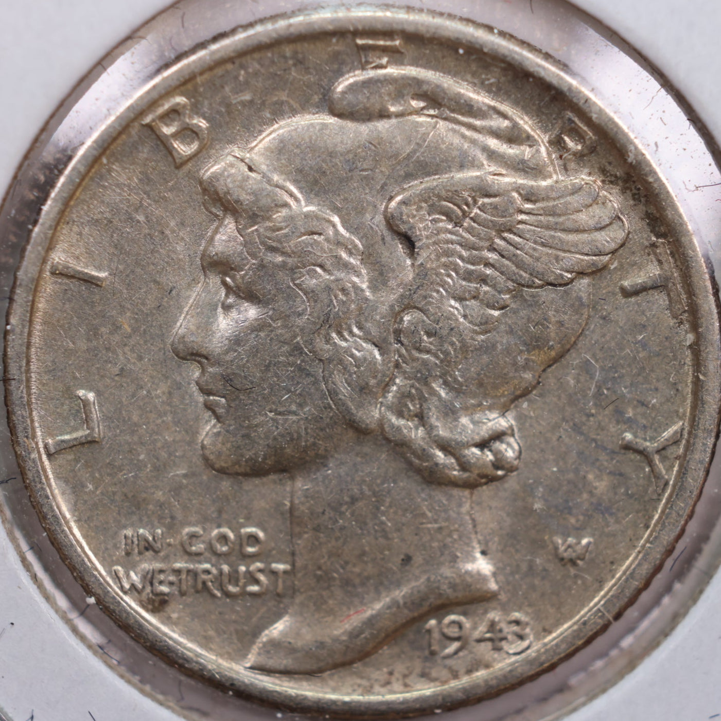 1943-D Mercury Dime, About Uncirculated Coin, Store #DE0240